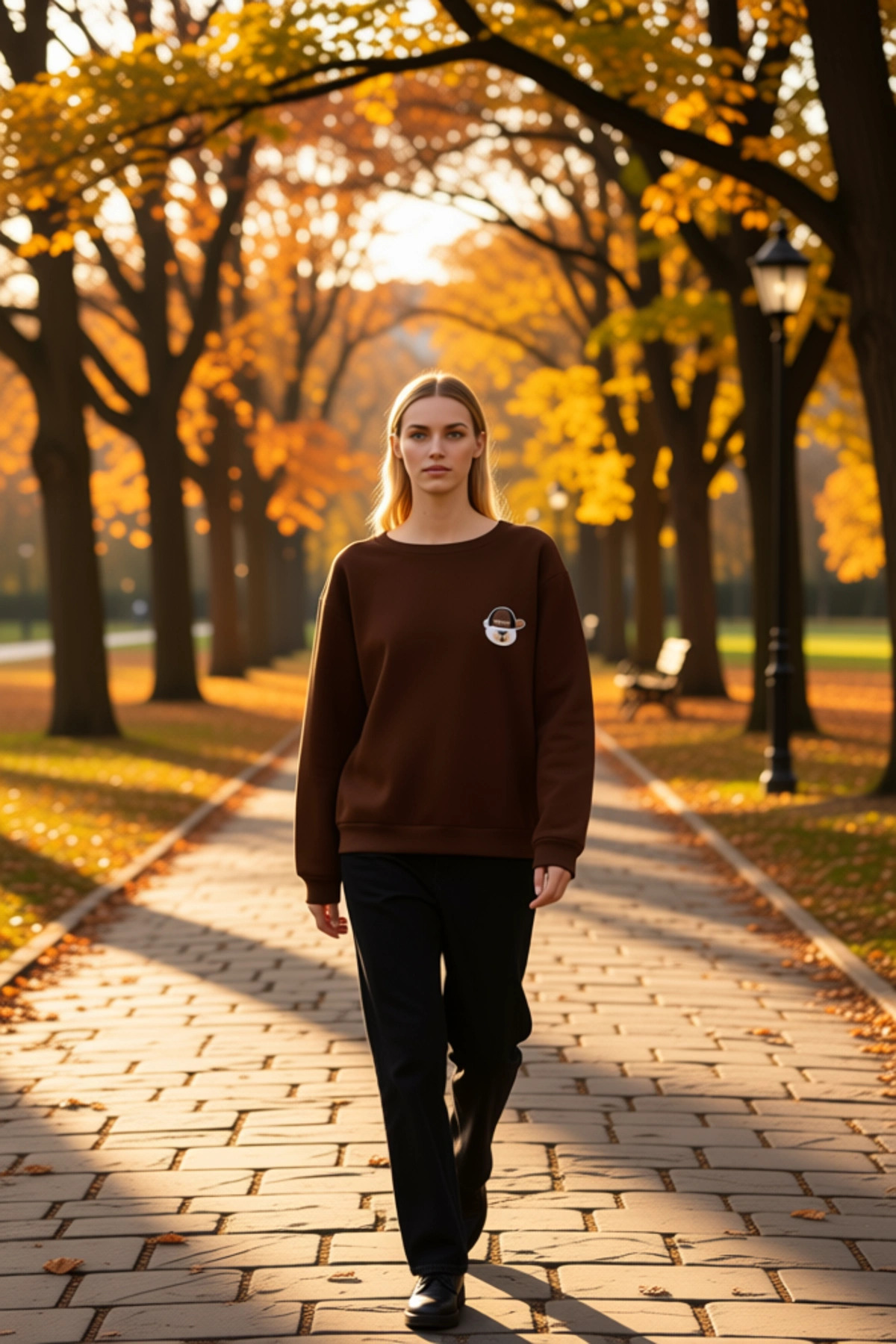 Kadın Bisiklet Yaka Düşük Kol Nakışlı Normal Kesim Örme Sweatshirt Fonksiyonel Dayanıklı Şık