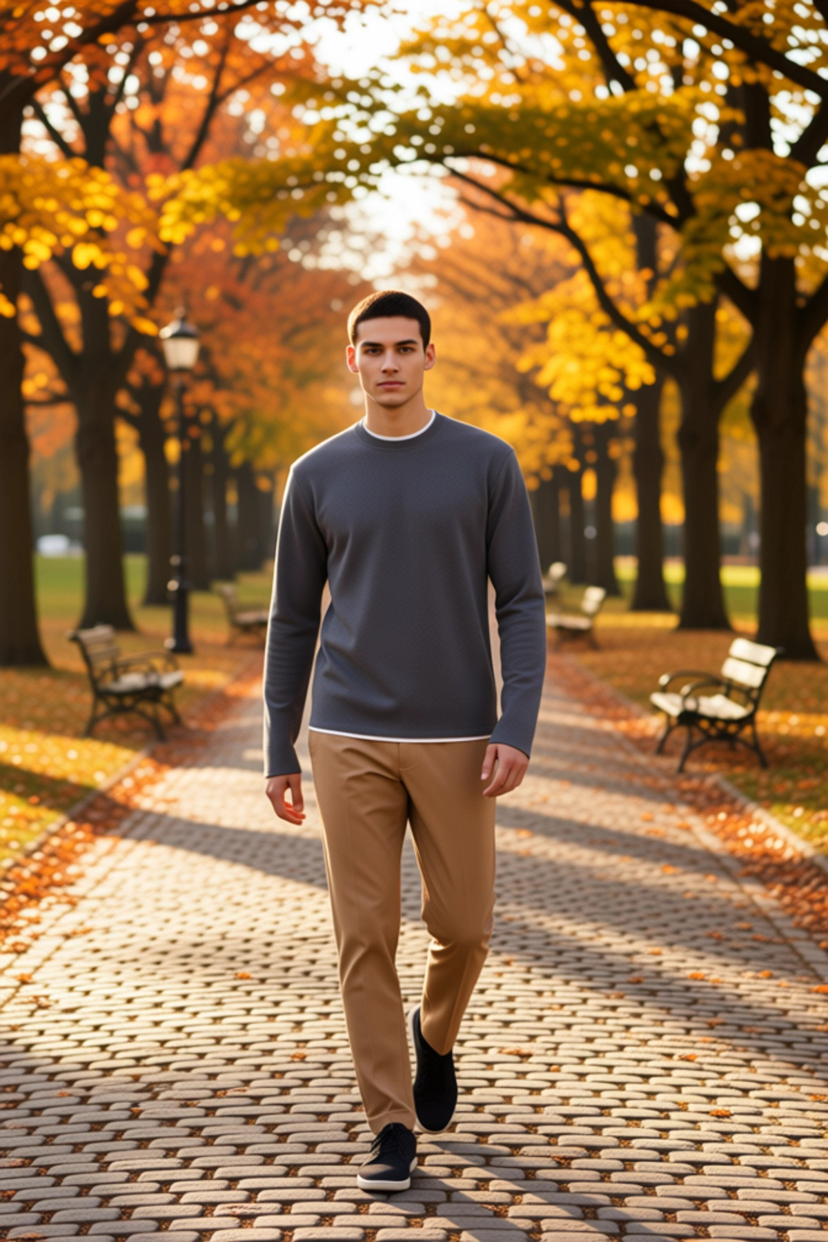 Erkek Bisiklet Yaka Standart Kol Regular Kalıp Dokulu Sweatshirt Fonksiyonel Dayanıklı Şık