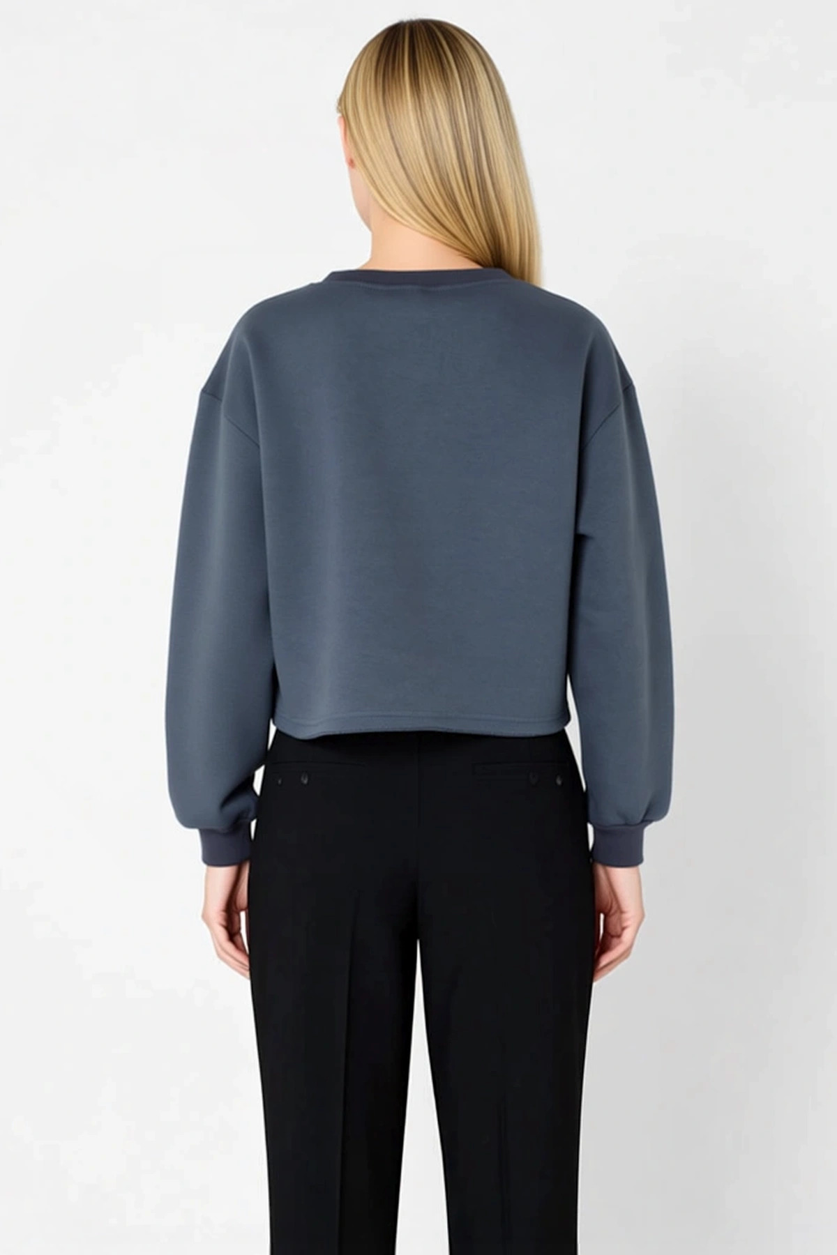 Kadın Bisiklet Yaka Düşük Kol Uzun Kollu Örme Sweatshirt Fonksiyonel Dayanıklı Kaliteli Şık