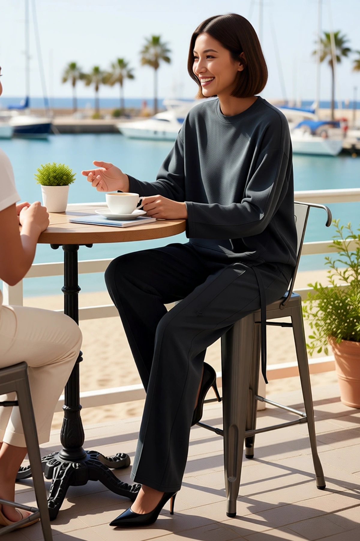 Kadın Oversize Silky İnterlok Örme Takım Uzun Kollu Rahat Kesim Modal Polyester Düz Desen Konforlu