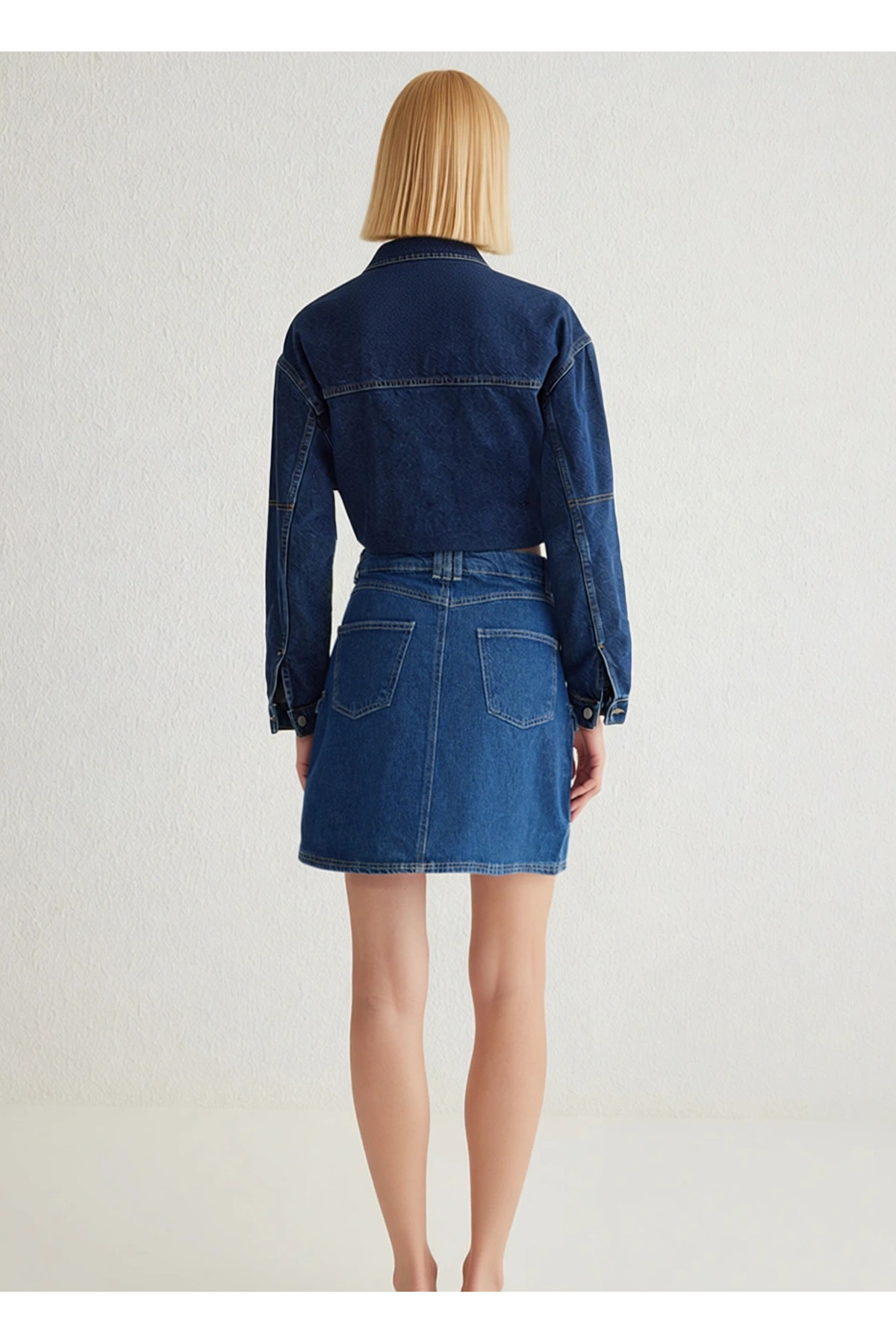 Kadın %100 Pamuk A Kesim Kargo Cepli Mini Denim Etek Fonksiyonel Dayanıklı Kaliteli Modern