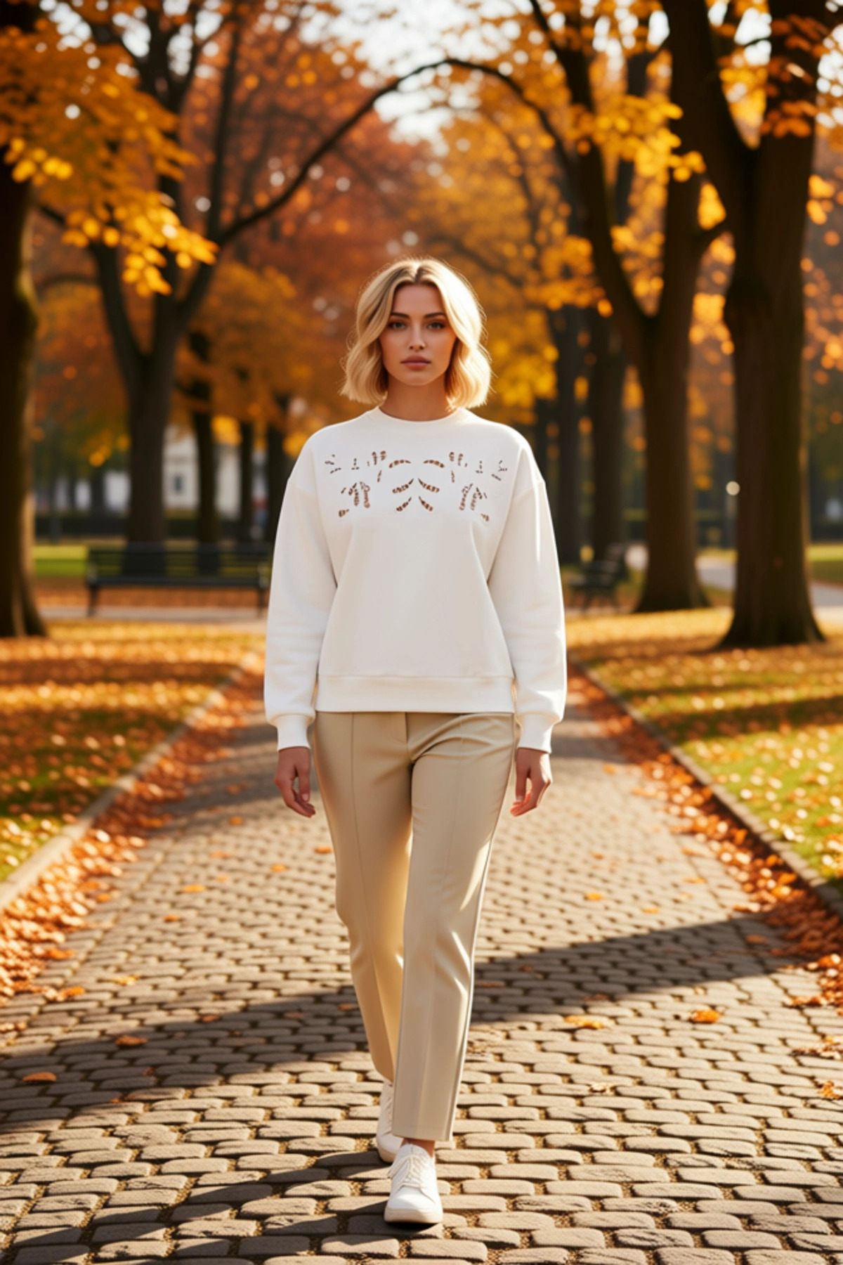 Kadın Bisiklet Yaka Standart Kol Regular Kalıp Örme Sweatshirt Fonksiyonel Dayanıklı Rahat