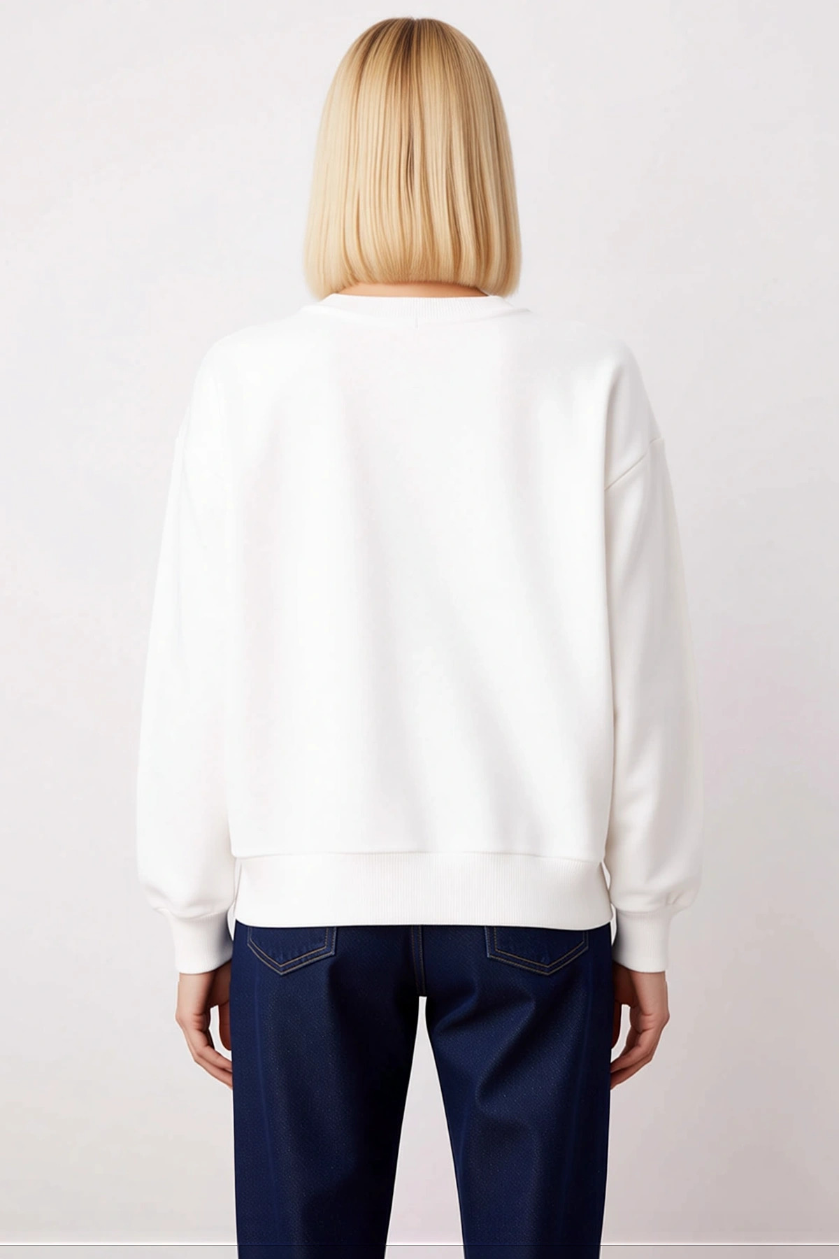 Kadın Bisiklet Yaka Standart Kol Regular Kalıp Örme Sweatshirt Fonksiyonel Dayanıklı Rahat