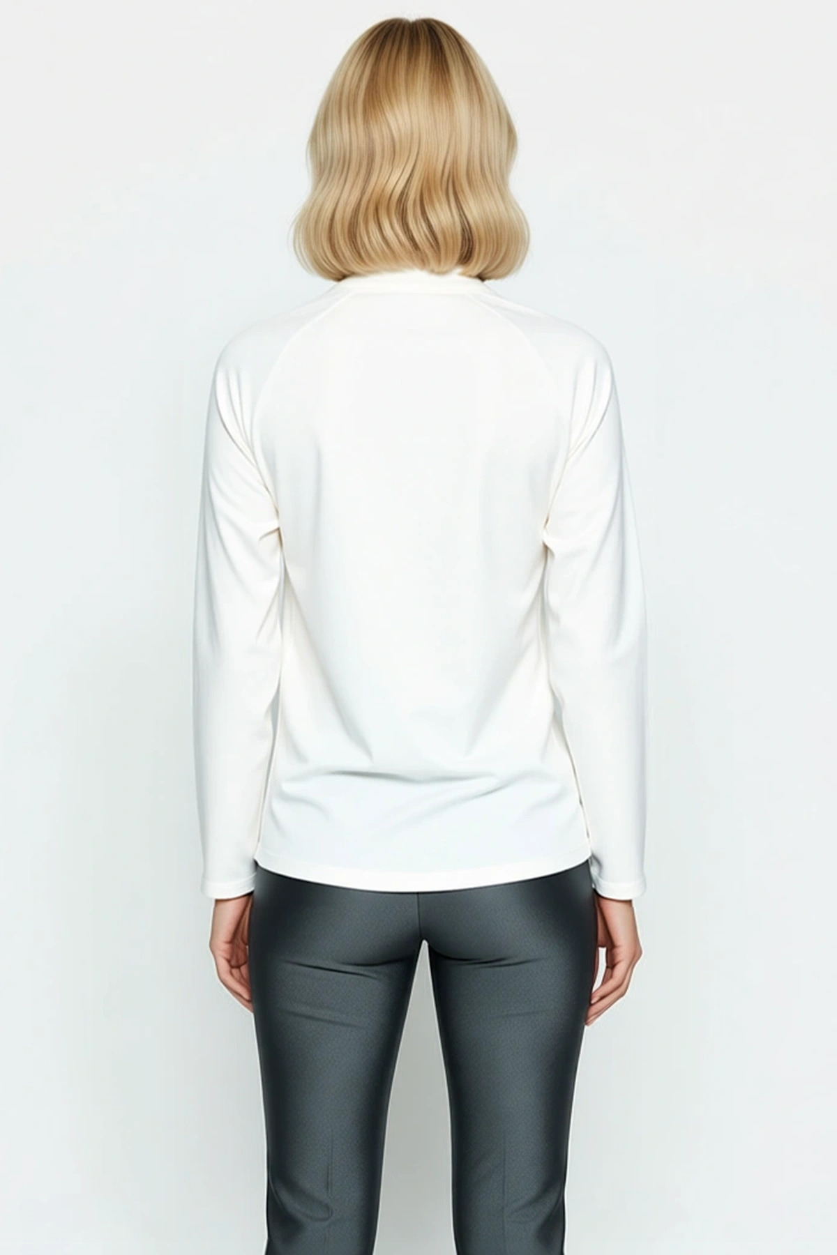 Kadın Dik Yaka Reglan Kol Fermuar Detaylı Sweatshirt Fonksiyonel Dayanıklı Kaliteli Modern
