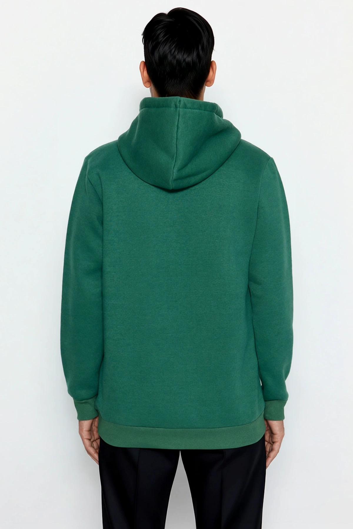 Erkek Kapüşonlu Standart Kol Regular Kalıp 3 İplik Penye Şardonlu Sweatshirt Fonksiyonel Şık