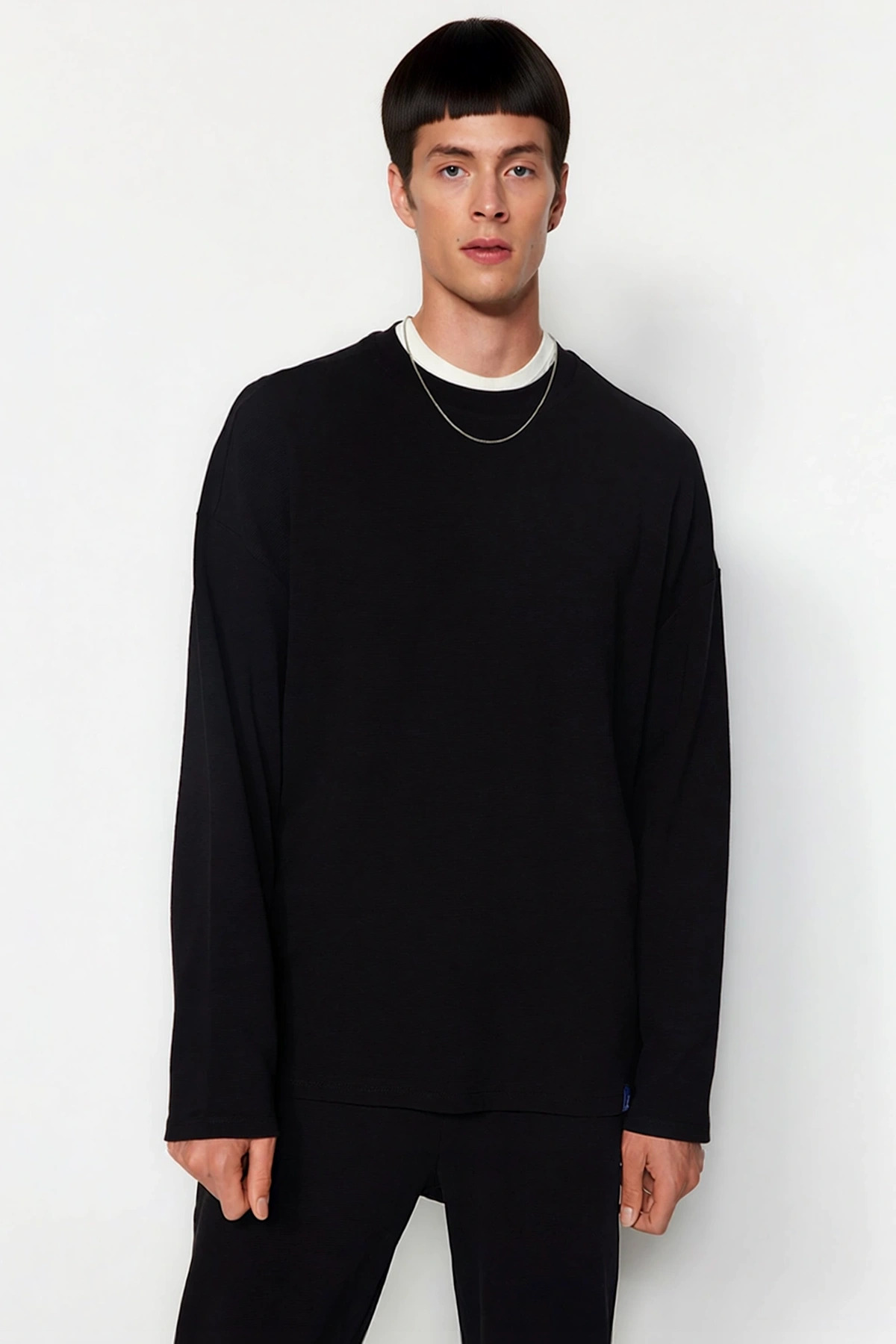 Erkek Bisiklet Yaka Standart Kol Oversize Kalıp Sweatshirt Fonksiyonel Dayanıklı Kaliteli Şık