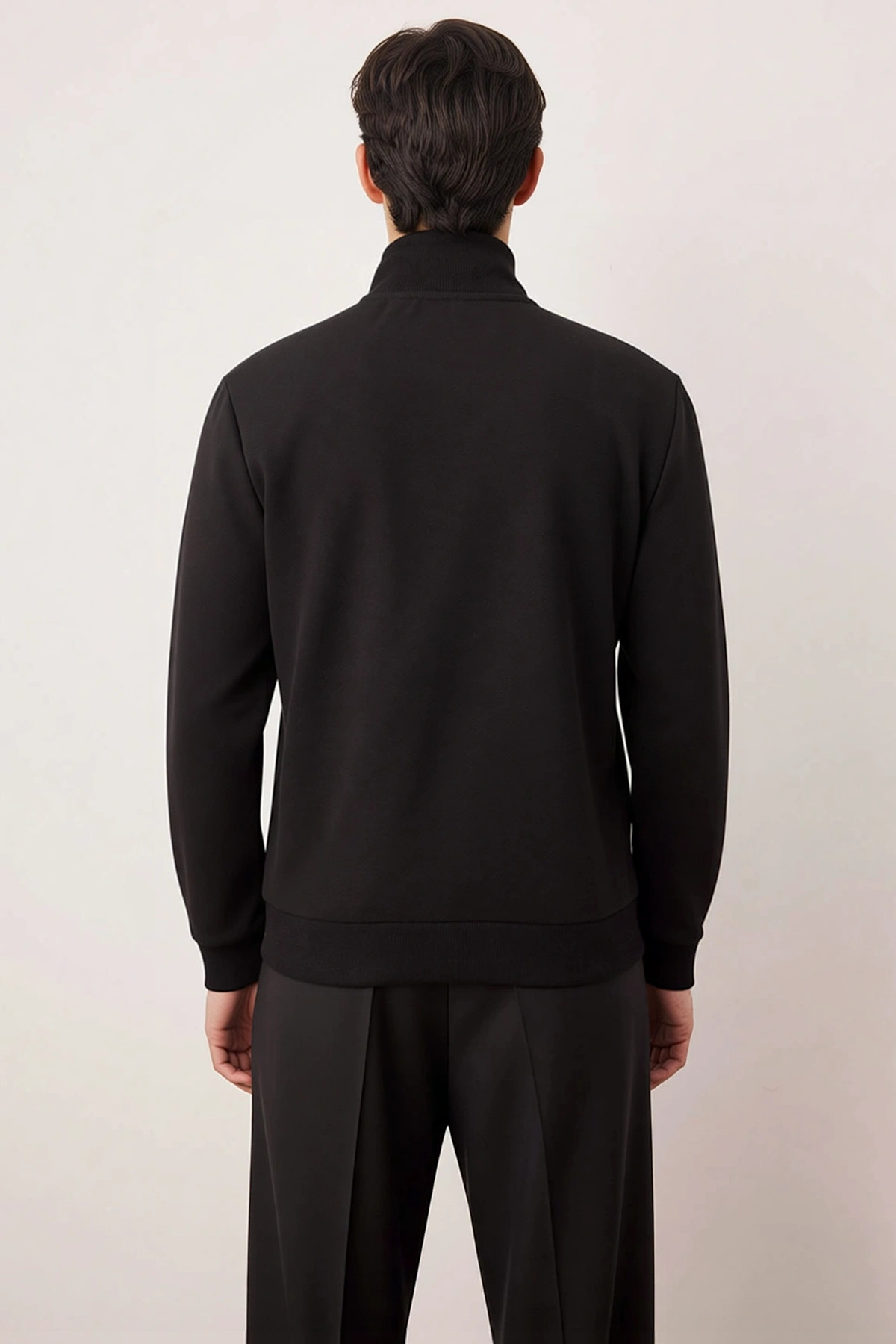Erkek Dik Yaka Standart Kol Sweatshirt %51 Pamuk %39 Polyester %9 Poliamid %1 Elastan Spor