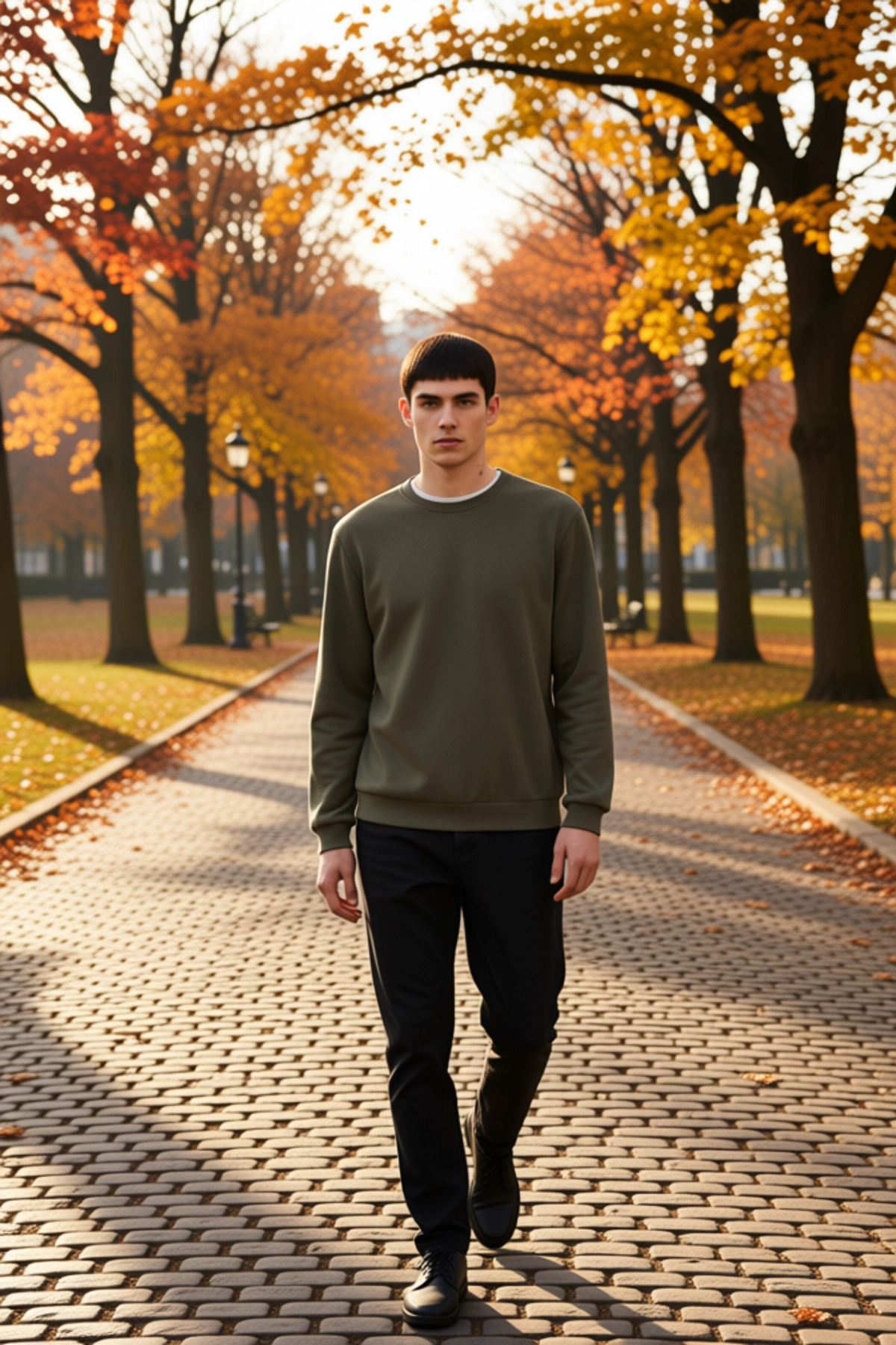 Erkek Bisiklet Yaka Standart Kol Regular Kalıp Sweatshirt Fonksiyonel Dayanıklı Kaliteli Şık