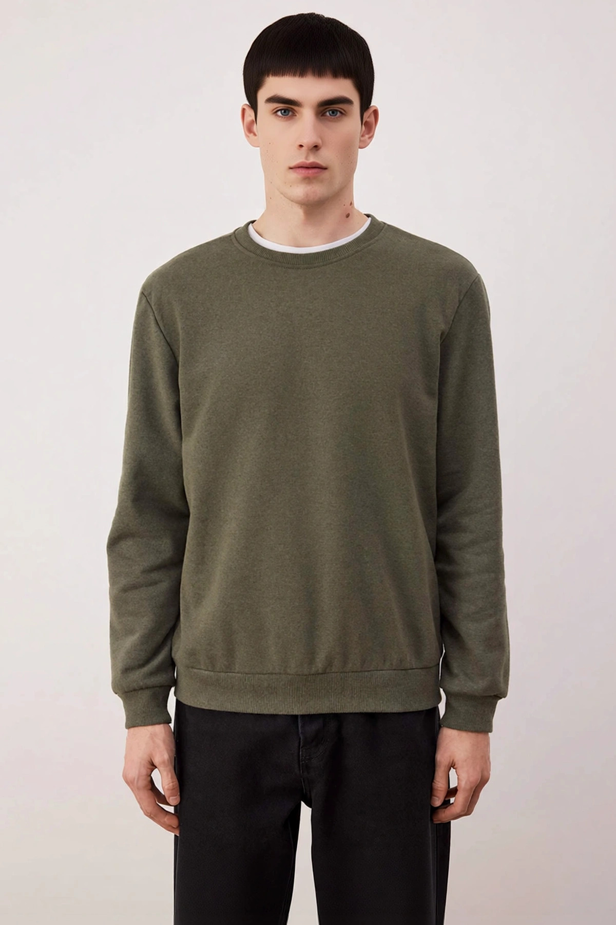 Erkek Bisiklet Yaka Standart Kol Regular Kalıp Sweatshirt Fonksiyonel Dayanıklı Kaliteli Şık