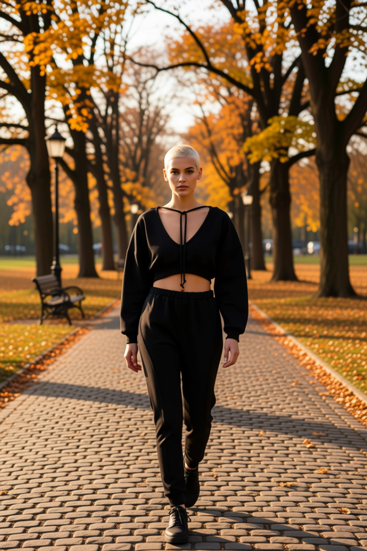 Kadın Kapüşonlu V Yaka Düşük Kol Uzun Kollu Crop Örme Sweatshirt Fonksiyonel Dayanıklı Şık