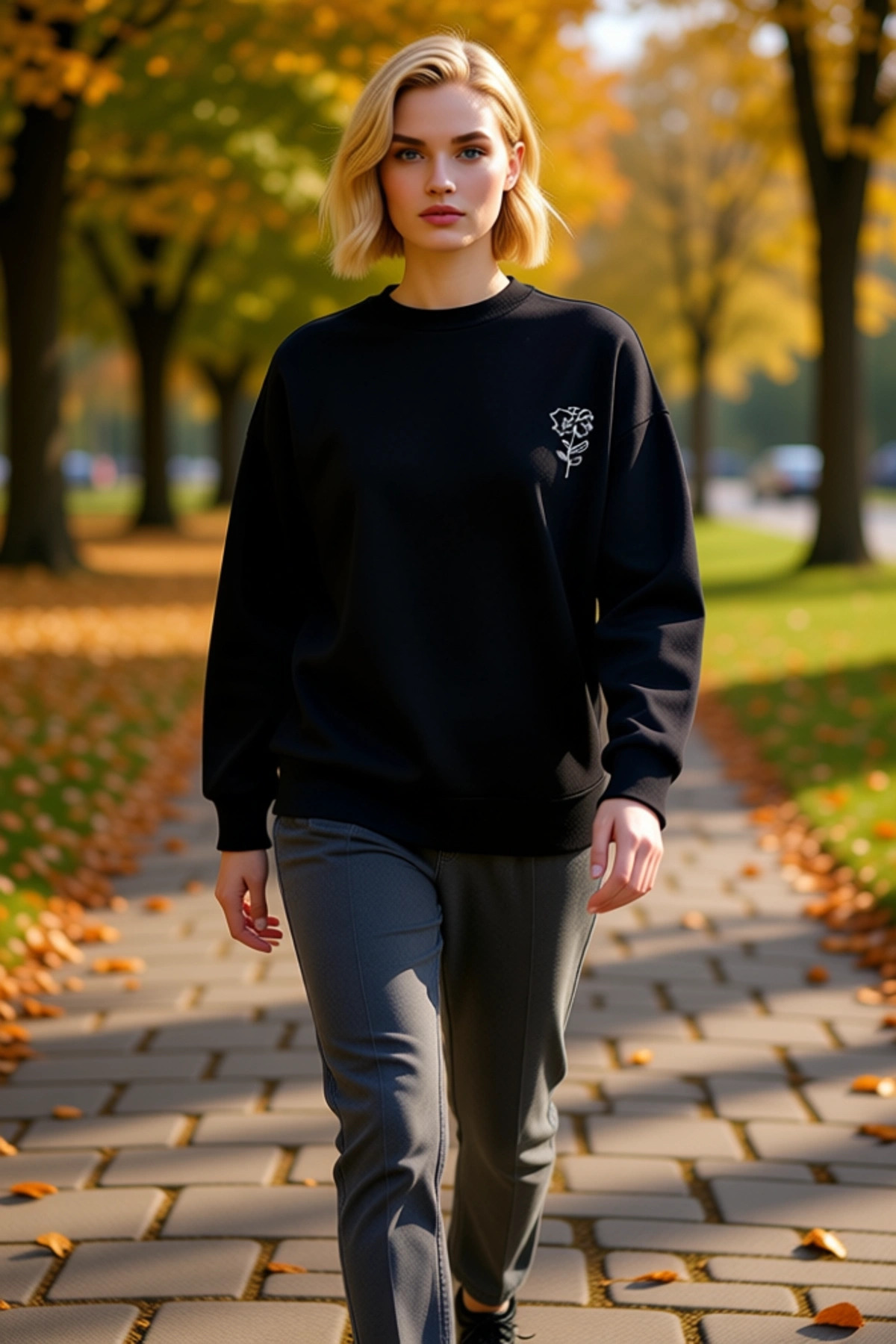 Kadın Bisiklet Yaka Düşük Kol Uzun Kollu Oversize Kalıp Örme Sweatshirt Fonksiyonel Modern