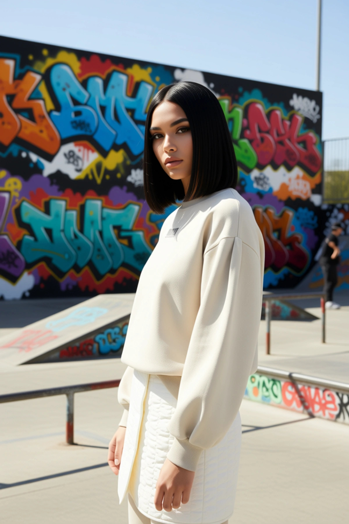 Kadın Bisiklet Yaka Balon Kol Örme Sweatshirt Fonksiyonel Dayanıklı Kaliteli Konforlu Spor