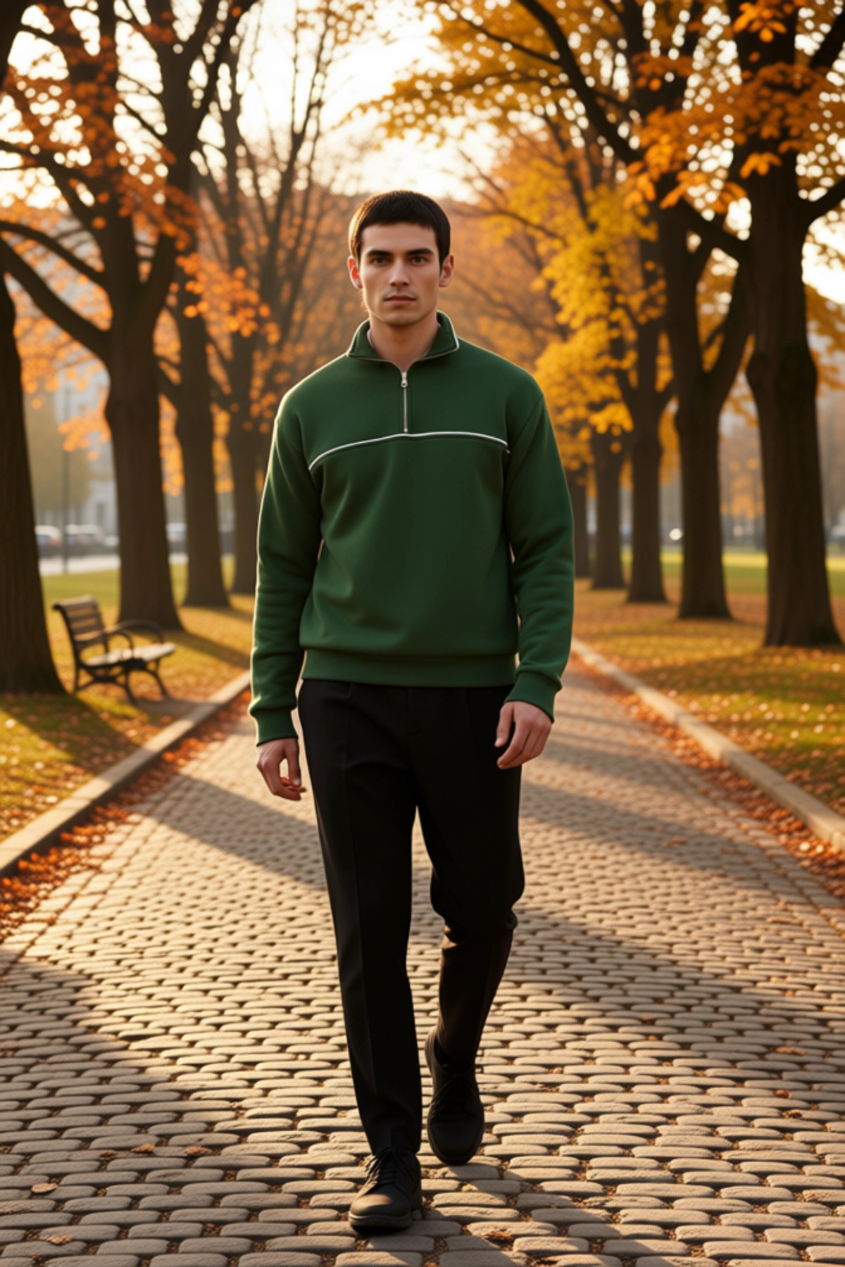 Erkek Dik Yaka Standart Kol Oversize Kalıp Sweatshirt Fonksiyonel Dayanıklı Kaliteli Rahat