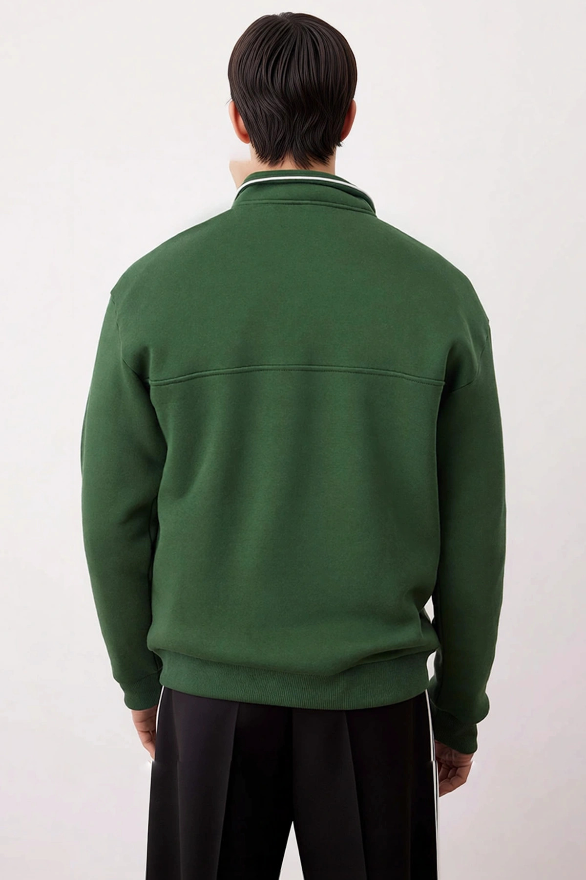 Erkek Dik Yaka Standart Kol Oversize Kalıp Sweatshirt Fonksiyonel Dayanıklı Kaliteli Rahat