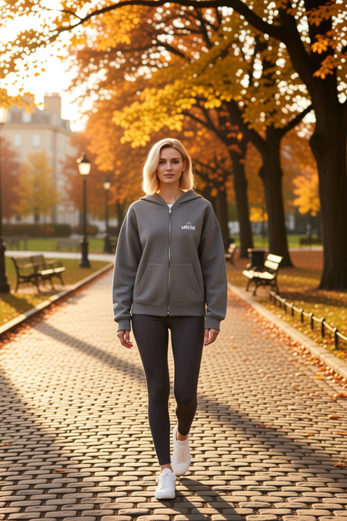 Kadın Kapüşonlu Düşük Kol Fermuarlı Örme Sweatshirt Fonksiyonel Dayanıklı Kaliteli Estetik