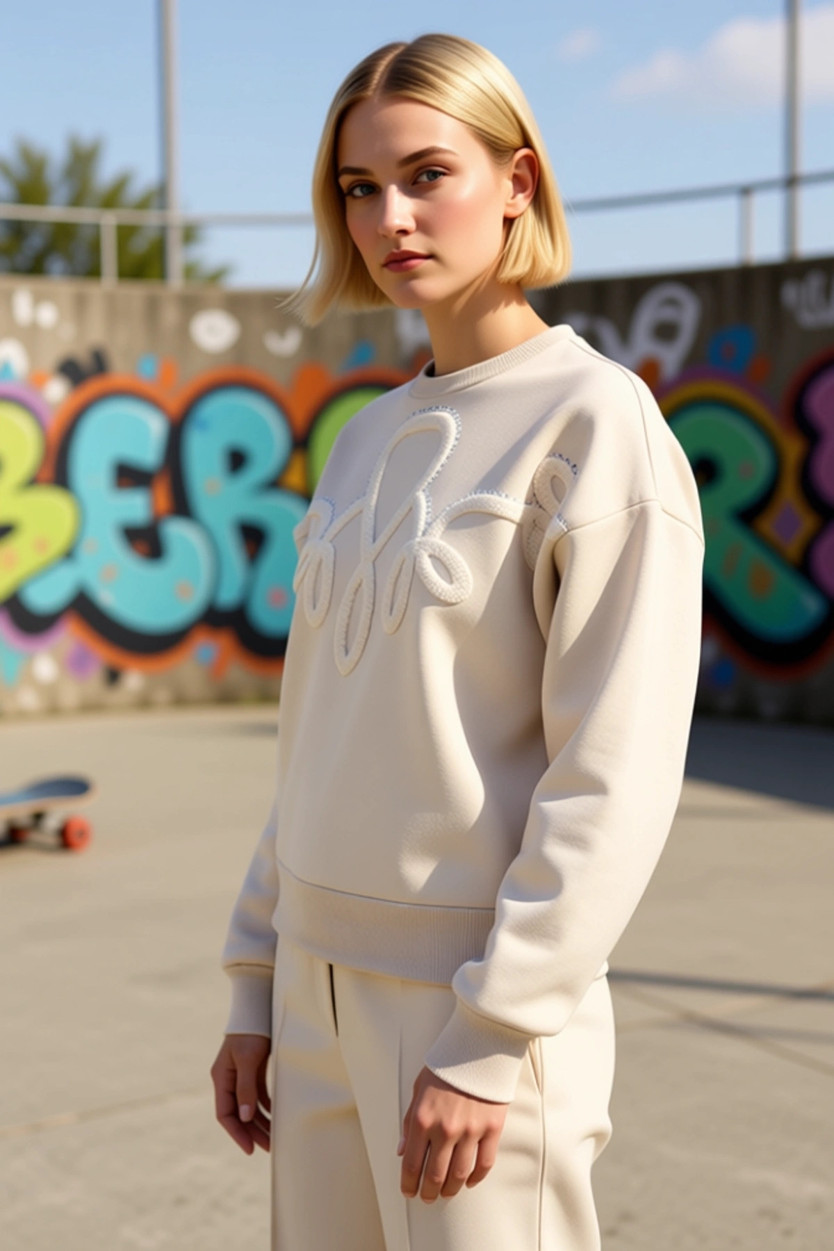 Kadın Bisiklet Yaka Düşük Kol Geniş Kalıp Örme Sweatshirt Fonksiyonel Dayanıklı Kaliteli Şık