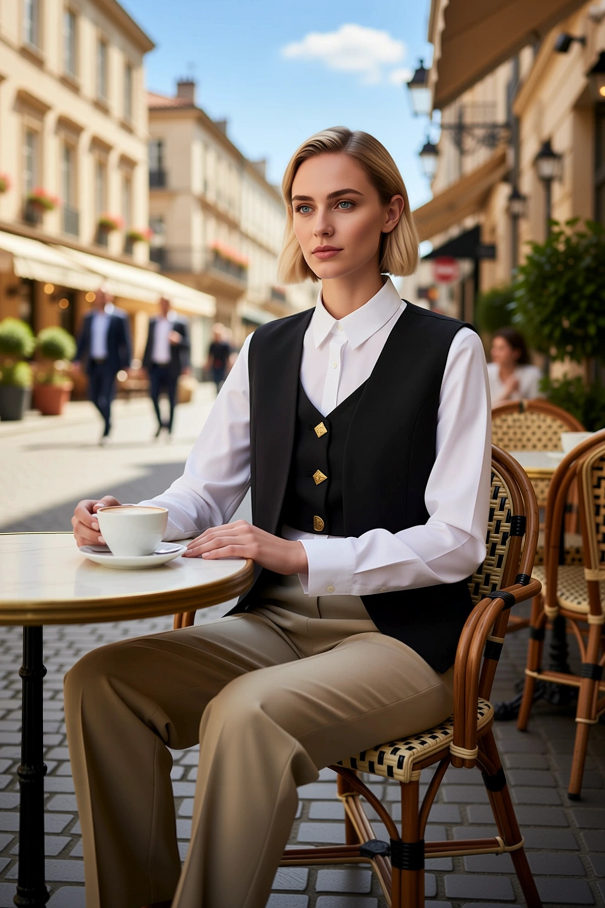 Kadın V Yaka Kolsuz Dokuma Regular Kalıp Astarlı Yelek Düz Desenli Finike Dokuma Kumaş Özelliği
