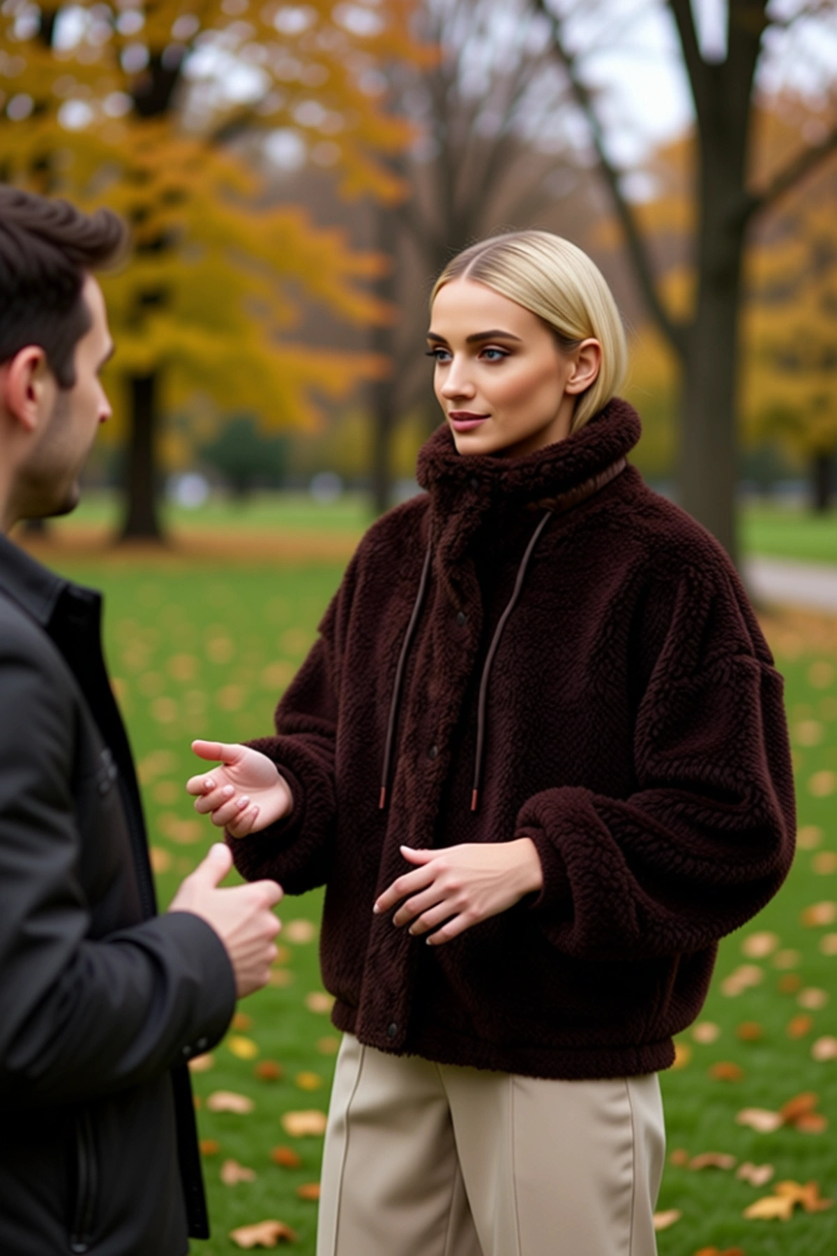 Kadın Oversize Kalıp Dik Yaka Düz Peluş Ceket Uzun Kol Fonksiyonel Dayanıklı Kaliteli Spor