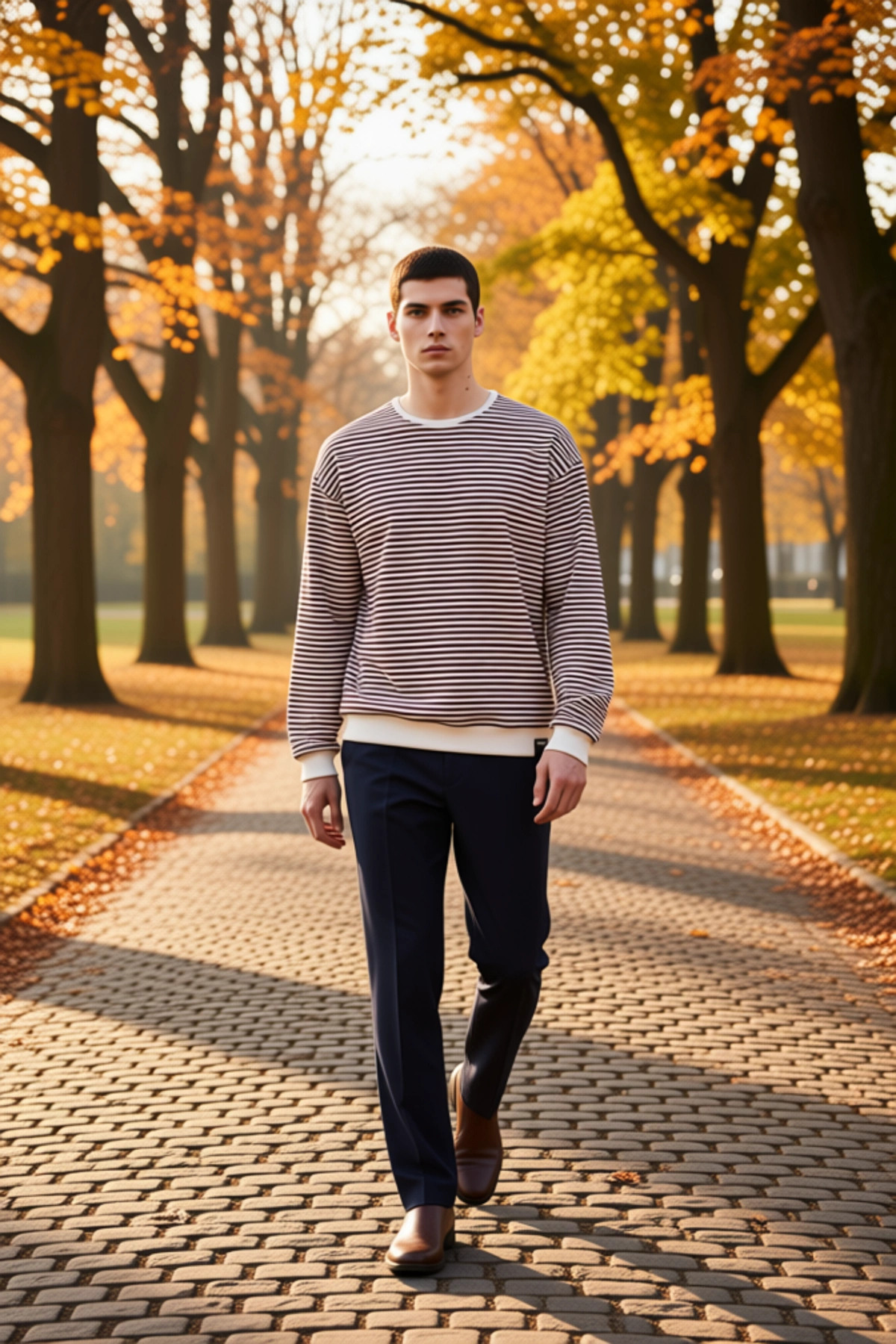 Erkek Bisiklet Yaka Standart Kol Çizgili Oversize Sweatshirt Fonksiyonel Dayanıklı Estetik