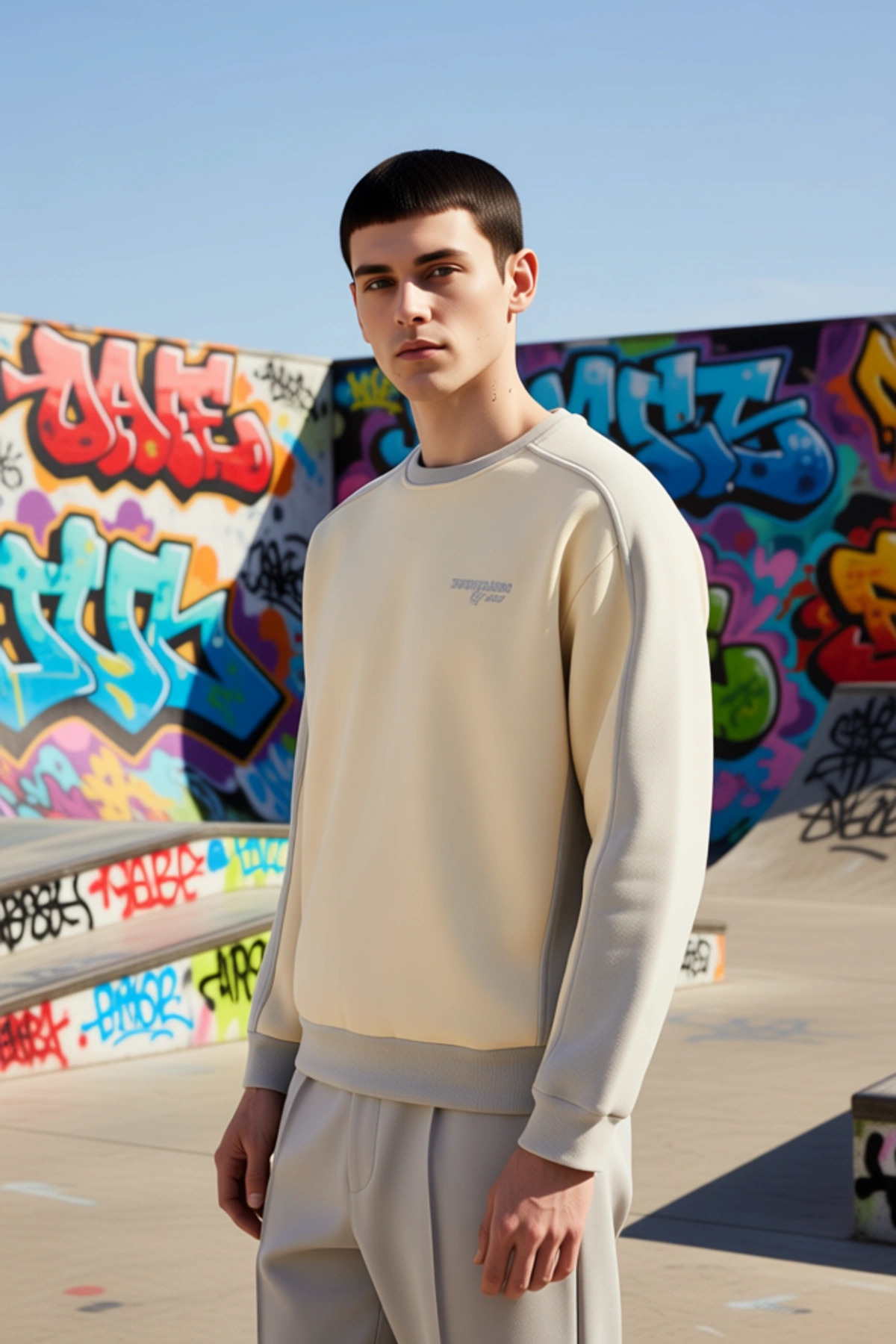 Erkek Bisiklet Yaka Standart Kol Oversize %100 Pamuk Sweatshirt Fonksiyonel Dayanıklı Spor