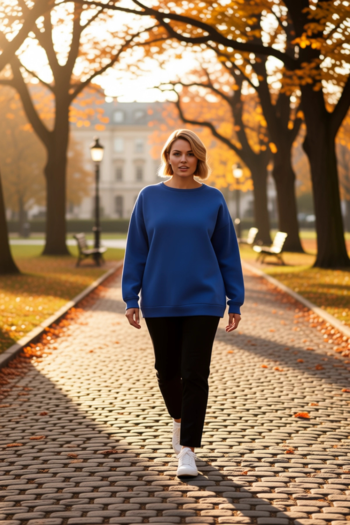Kadın Bisiklet Yaka Düşük Kol Oversize Kalıp Sweatshirt Fonksiyonel Dayanıklı Kaliteli Şık