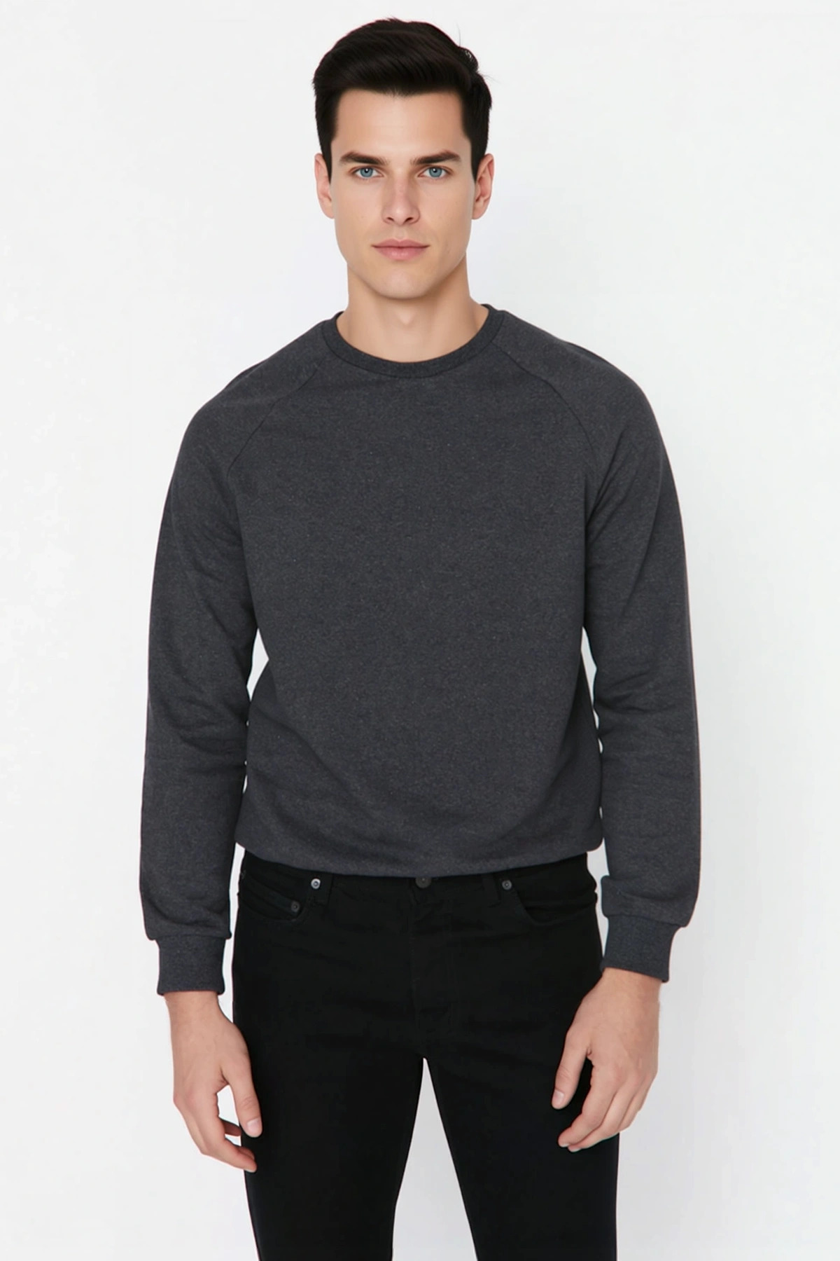 Erkek Bisiklet Yaka Reglan Kol Uzun Kol Sweatshirt Fonksiyonel Dayanıklı Kaliteli Konforlu