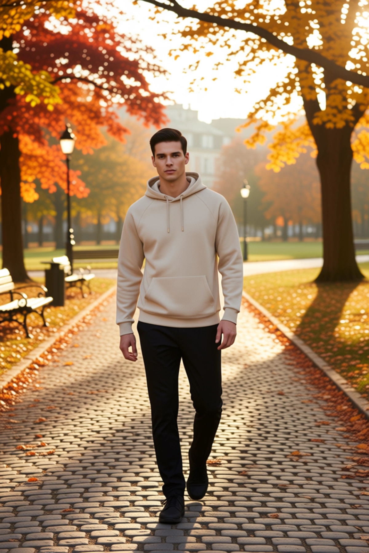 Erkek Kapüşonlu Reglan Kol Düz Kesim Sweatshirt Fonksiyonel Dayanıklı Kaliteli Konforlu Şık