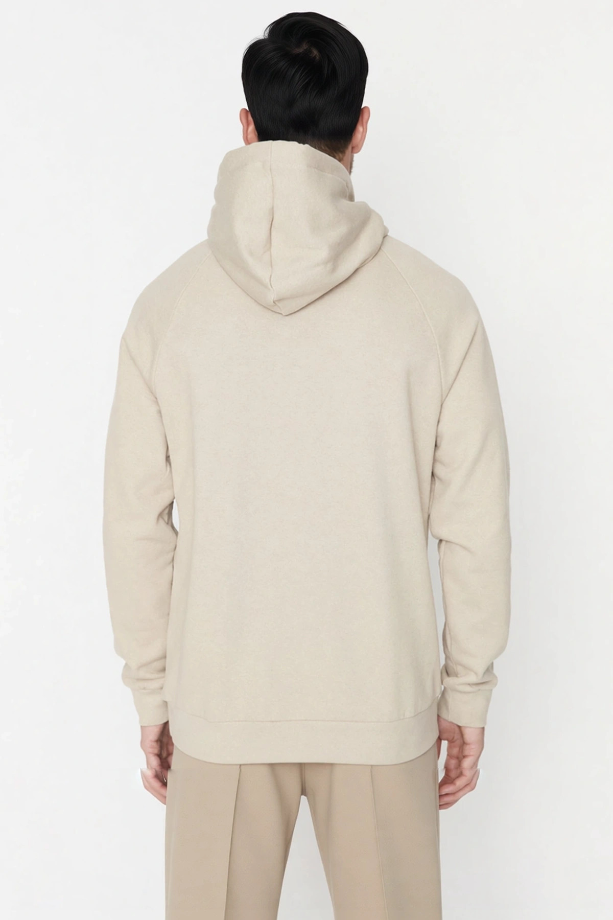 Erkek Kapüşonlu Reglan Kol Düz Kesim Sweatshirt Fonksiyonel Dayanıklı Kaliteli Konforlu Şık