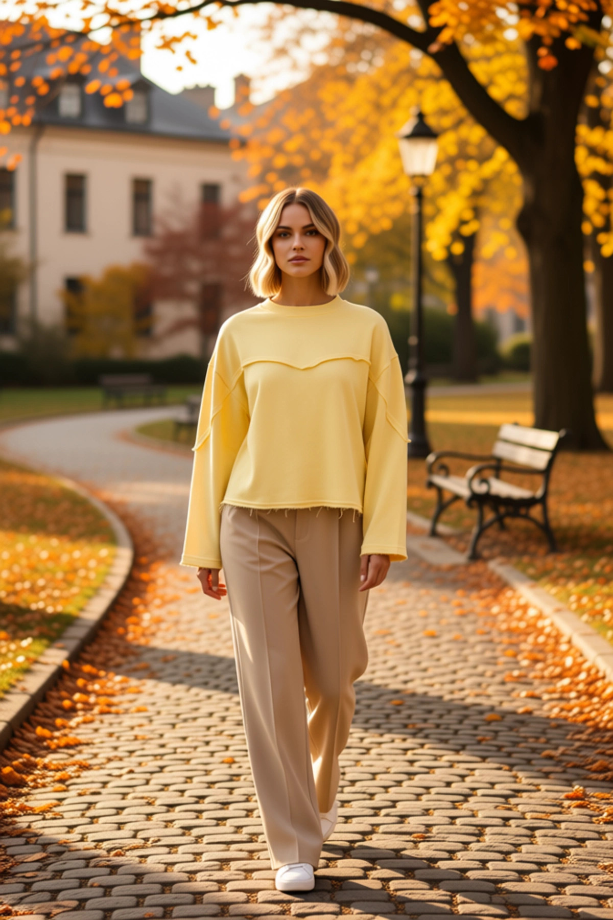 Kadın Bisiklet Yaka Düşük Kol Uzun Kollu Relaxed Örme Sweatshirt Fonksiyonel Dayanıklı Şık