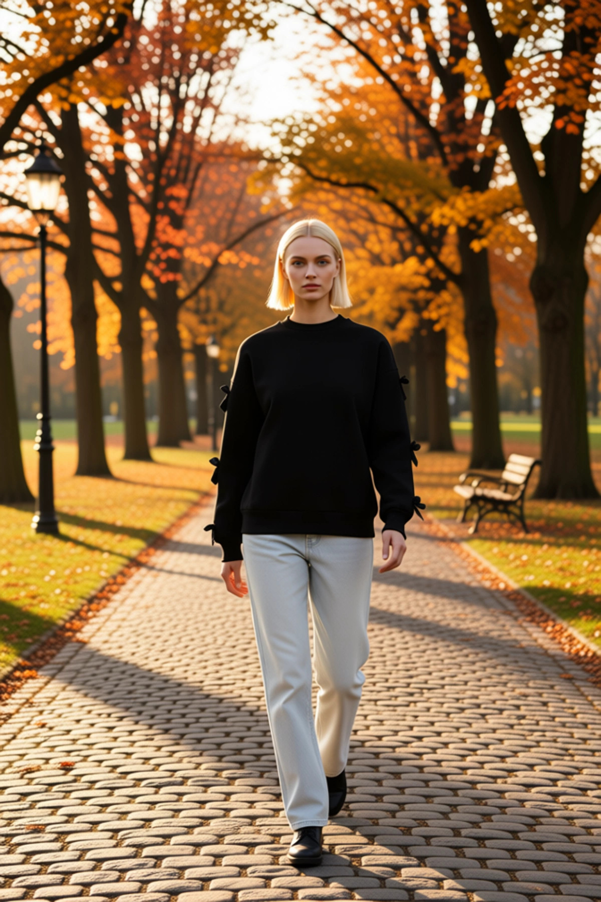 Kadın Bisiklet Yaka Düşük Kol Oversize Kalın Örme Sweatshirt Fonksiyonel Dayanıklı Estetik