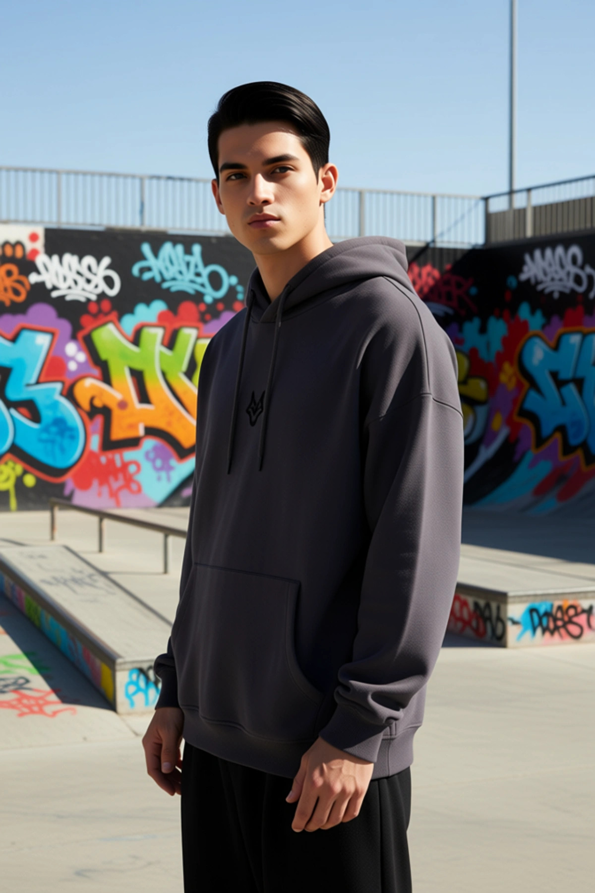 Erkek Kapüşonlu Standart Kol Kanguru Cep Sweatshirt Fonksiyonel Dayanıklı Kaliteli Estetik