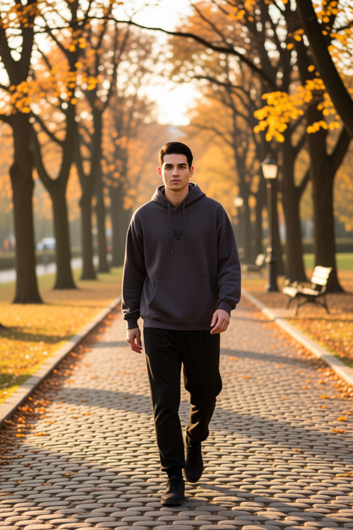 Erkek Kapüşonlu Standart Kol Kanguru Cep Sweatshirt Fonksiyonel Dayanıklı Kaliteli Estetik
