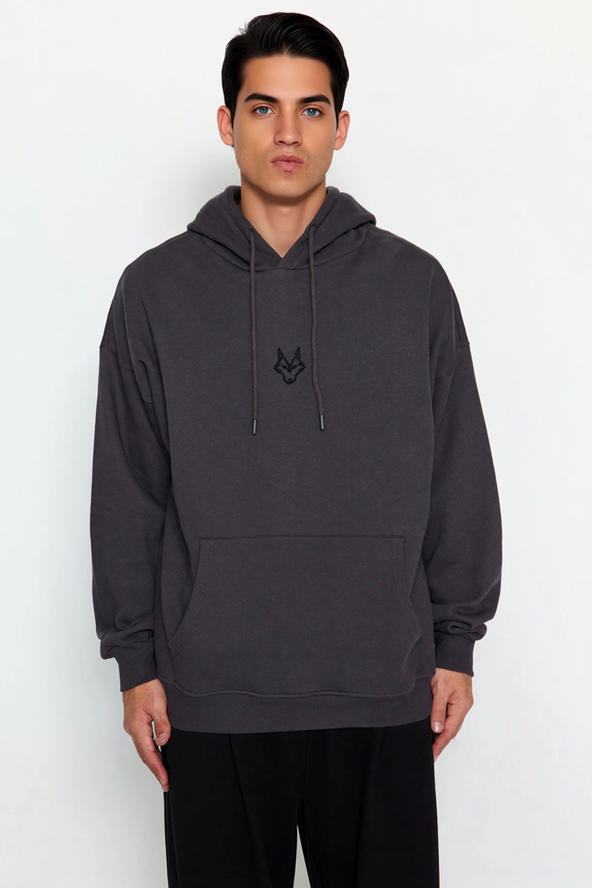 Erkek Kapüşonlu Standart Kol Kanguru Cep Sweatshirt Fonksiyonel Dayanıklı Kaliteli Estetik