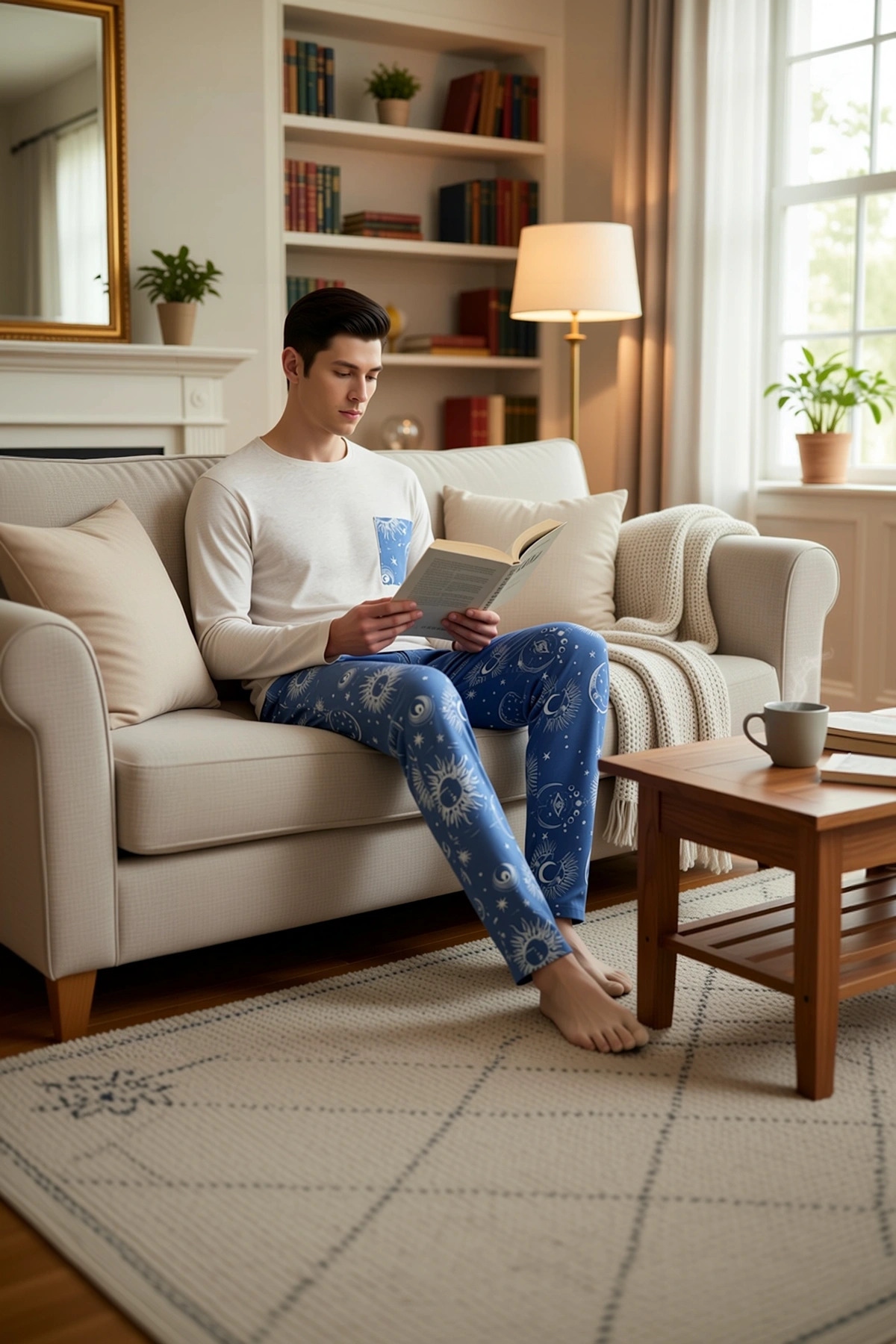 Erkek Bisiklet Yaka Standart Kol Regular Fit Pijama Takımı Fonksiyonel Kaliteli %100 Pamuk