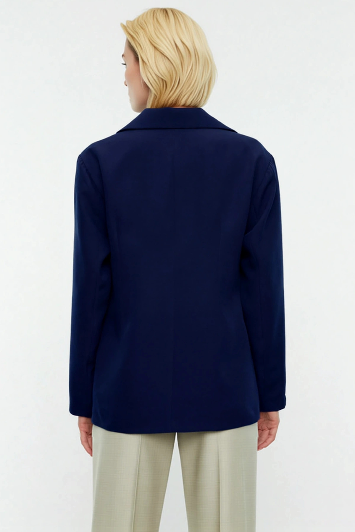 Kadın Oversize Ceket Yaka Uzun Kol Düz Desenli Blazer Ceket Fonksiyonel Dayanıklı Kaliteli
