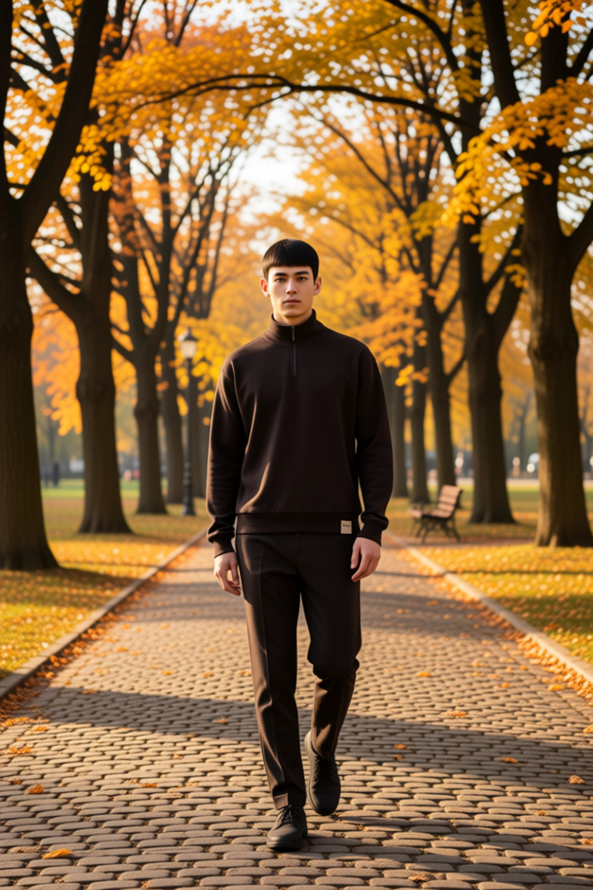 Erkek Dik Yaka Standart Kol Oversize Kalıp Fermuarlı Sweatshirt Fonksiyonel Dayanıklı Spor
