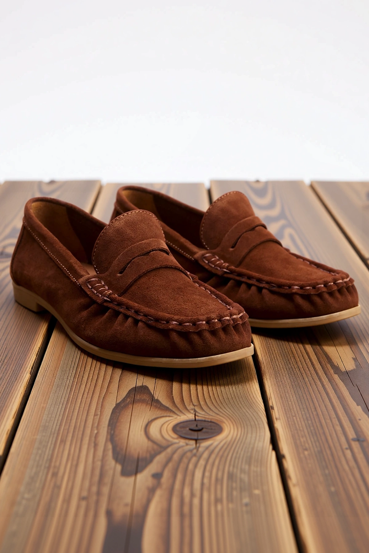 Kadın Hakiki Süet Yumuşak Makosen Loafer Bağcıksız Düz Topuklu Rahat Günlük Ayakkabı Modern Şık