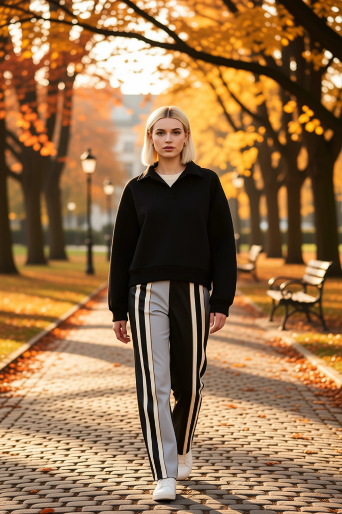 Kadın Polo Yaka Düşük Kol Regular Kalıp Örme Sweatshirt Fonksiyonel Dayanıklı Kaliteli Şık