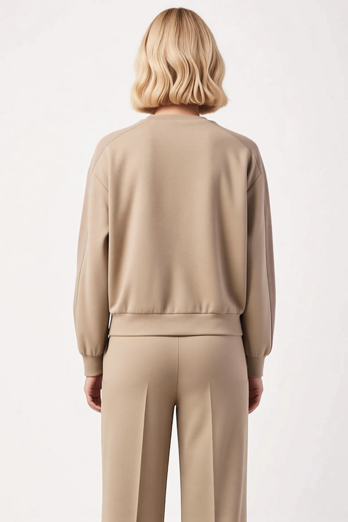 Kadın Bisiklet Yaka Düşük Kol Oversize Kalıp Örme Sweatshirt Fonksiyonel Dayanıklı Estetik