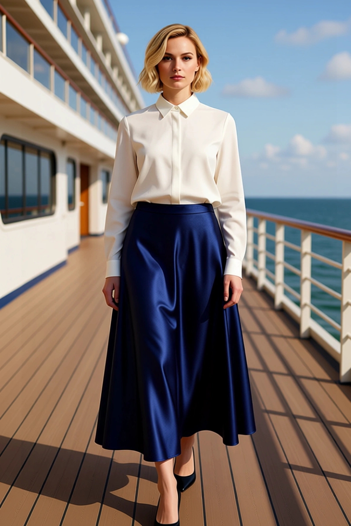 Alternative view of Kadın A Kesim Yüksek Bel Maxi Etek Fonksiyonel Dayanıklı Kaliteli Konforlu Estetik Premium