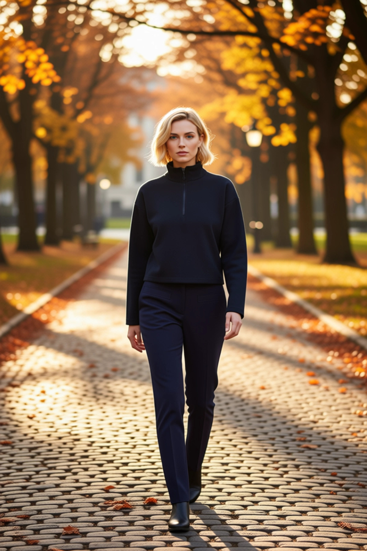 Kadın Fermuarlı Yaka Düşük Kol Selanik Örme Sweatshirt Fonksiyonel Dayanıklı Kaliteli Spor
