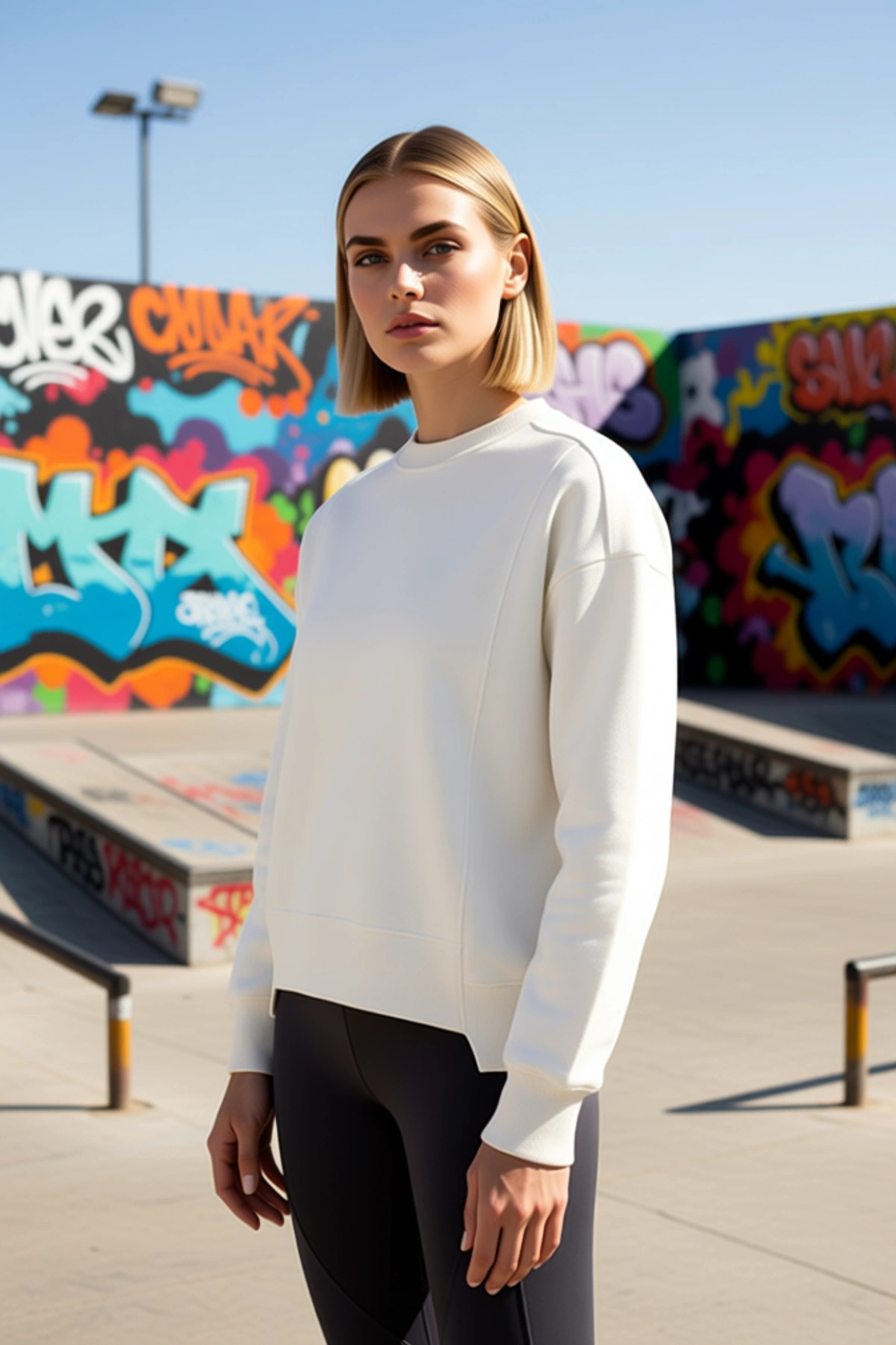 Kadın Bisiklet Yaka Düşük Kol %100 Pamuk Sweatshirt Fonksiyonel Dayanıklı Kaliteli Estetik