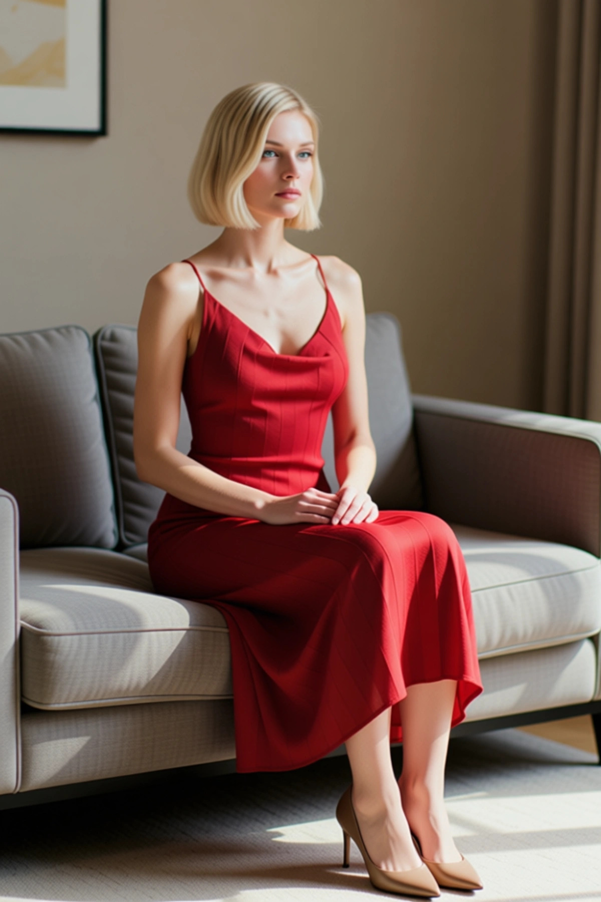 Kadın Triko Maxi Elbise Kare Yaka Kolsuz Bodycon Kalıp Düz Desen Şık