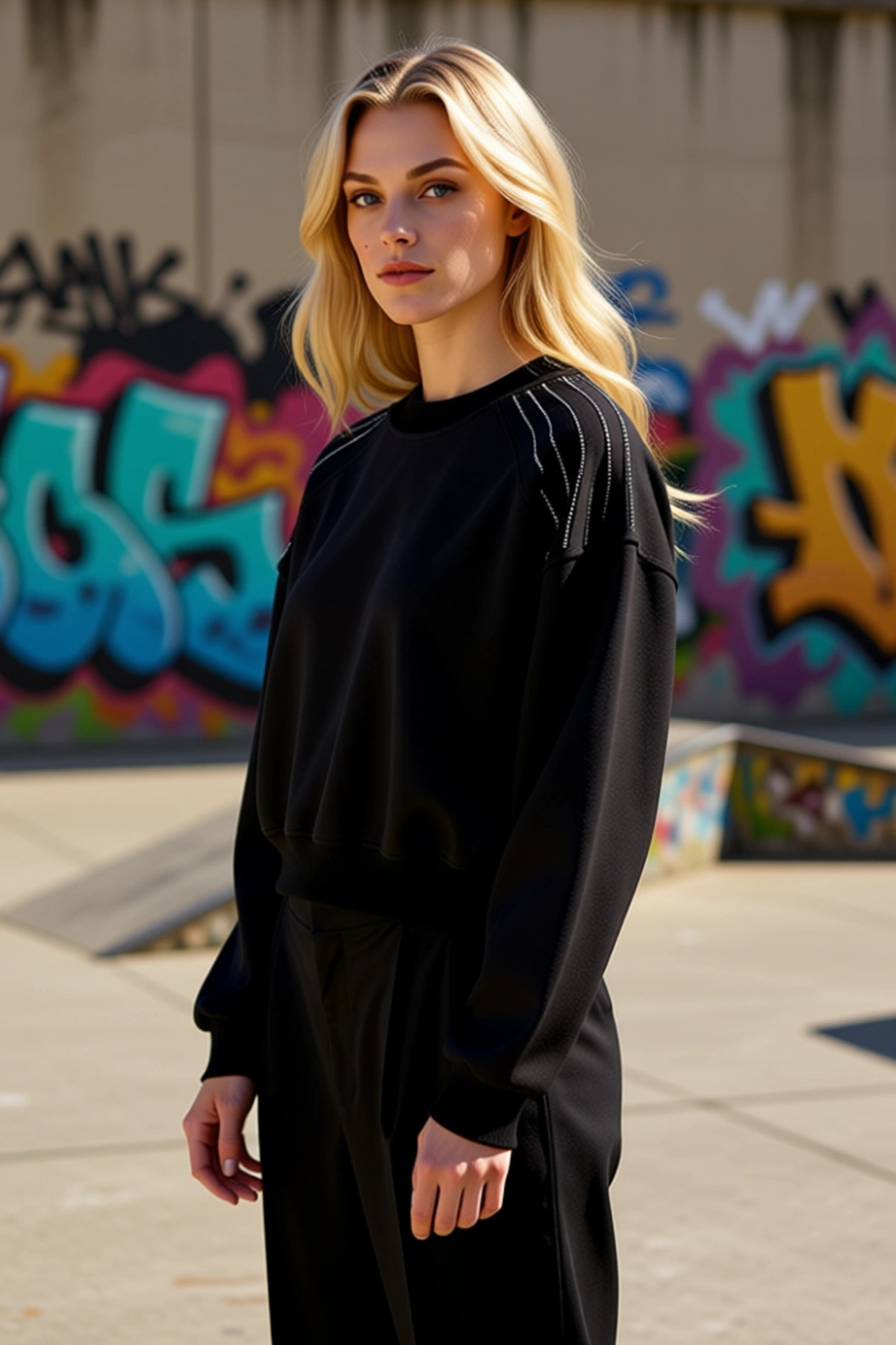 Kadın Bisiklet Yaka Reglan Kol Örme Sweatshirt Fonksiyonel Dayanıklı Kaliteli Konforlu Şık