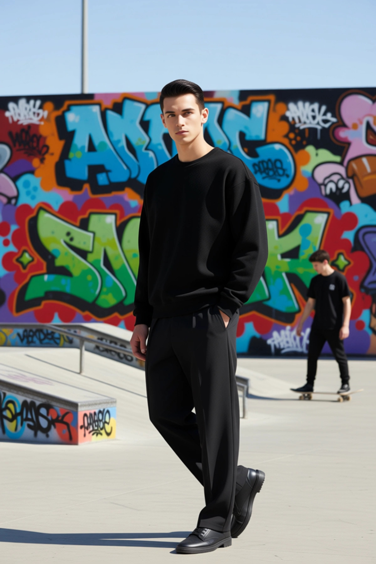 Erkek Bisiklet Yaka Standart Kol Waffle Kalıp Sweatshirt Fonksiyonel Dayanıklı Kaliteli Şık