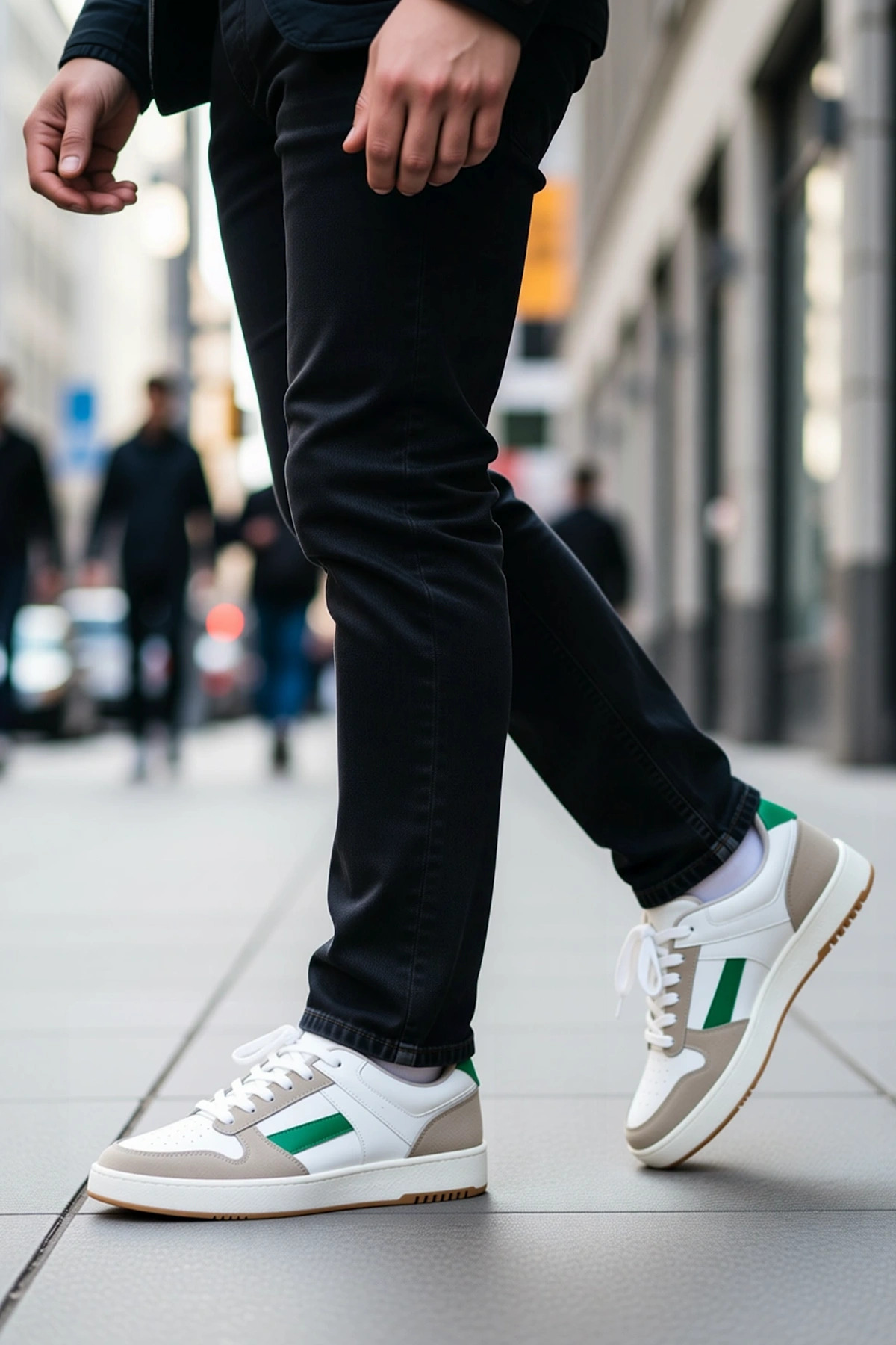 Erkek Bağcıklı Düz Tabanlı Sneaker Fonksiyonel Dayanıklı Kaliteli Konforlu Estetik Premium