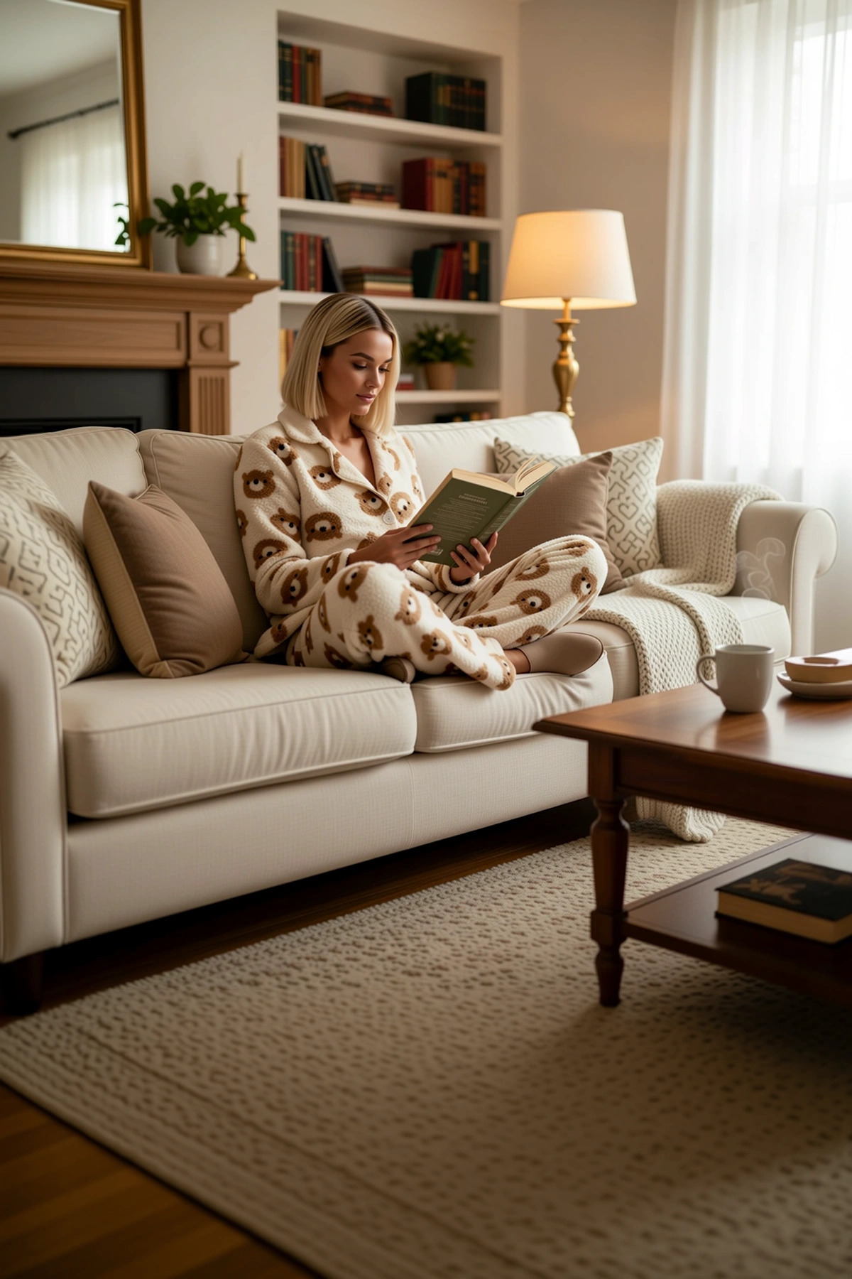 Kadın Gömlek Yaka Standart Kol Regular Kalıp Wellsoft Örme Pijama Takımı Şık