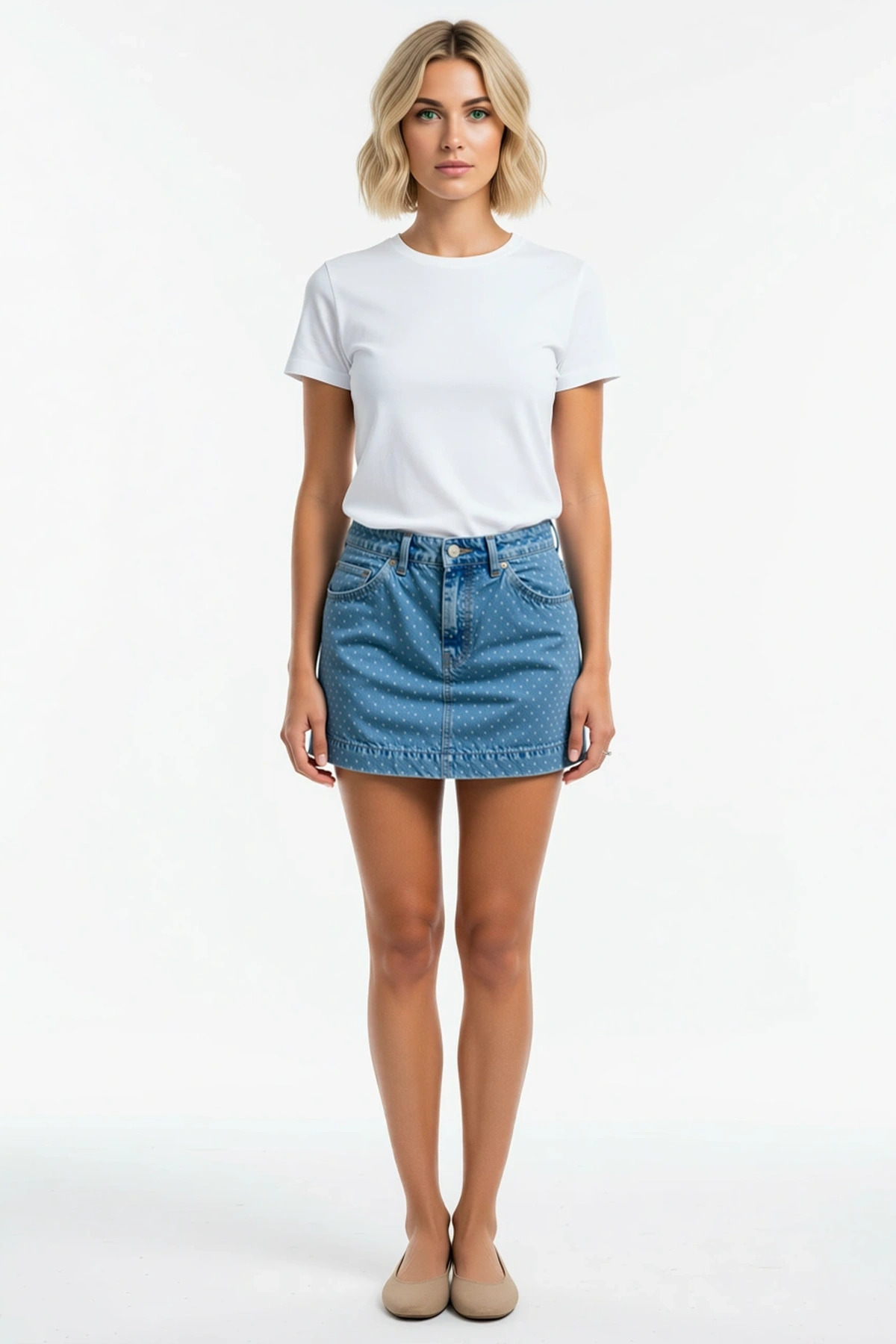Kadın Mini Şort Denim Normal Bel Düz Desen Rigid Dokuma Ekstra Kısa Süper Boy Şık