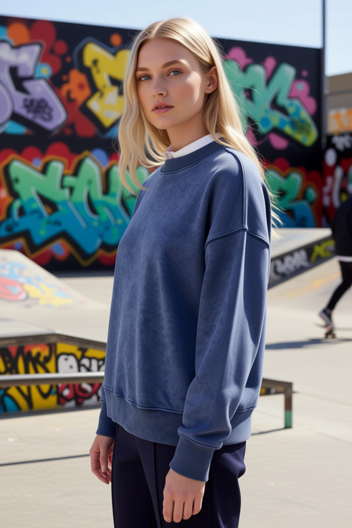 Kadın Bisiklet Yaka Reglan Kol Oversize Kalın Örme Sweatshirt Fonksiyonel Dayanıklı Modern