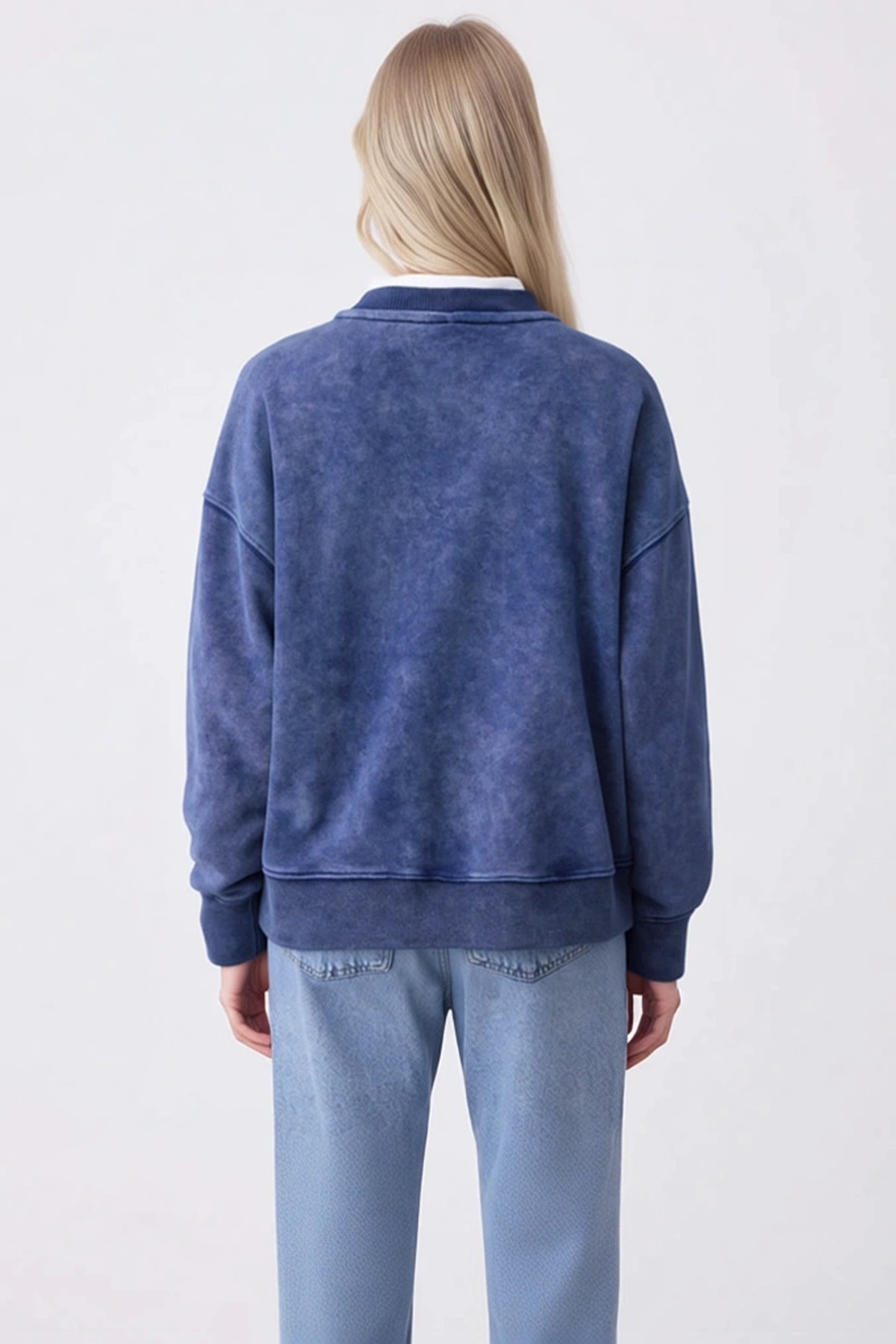 Kadın Bisiklet Yaka Reglan Kol Oversize Kalın Örme Sweatshirt Fonksiyonel Dayanıklı Modern